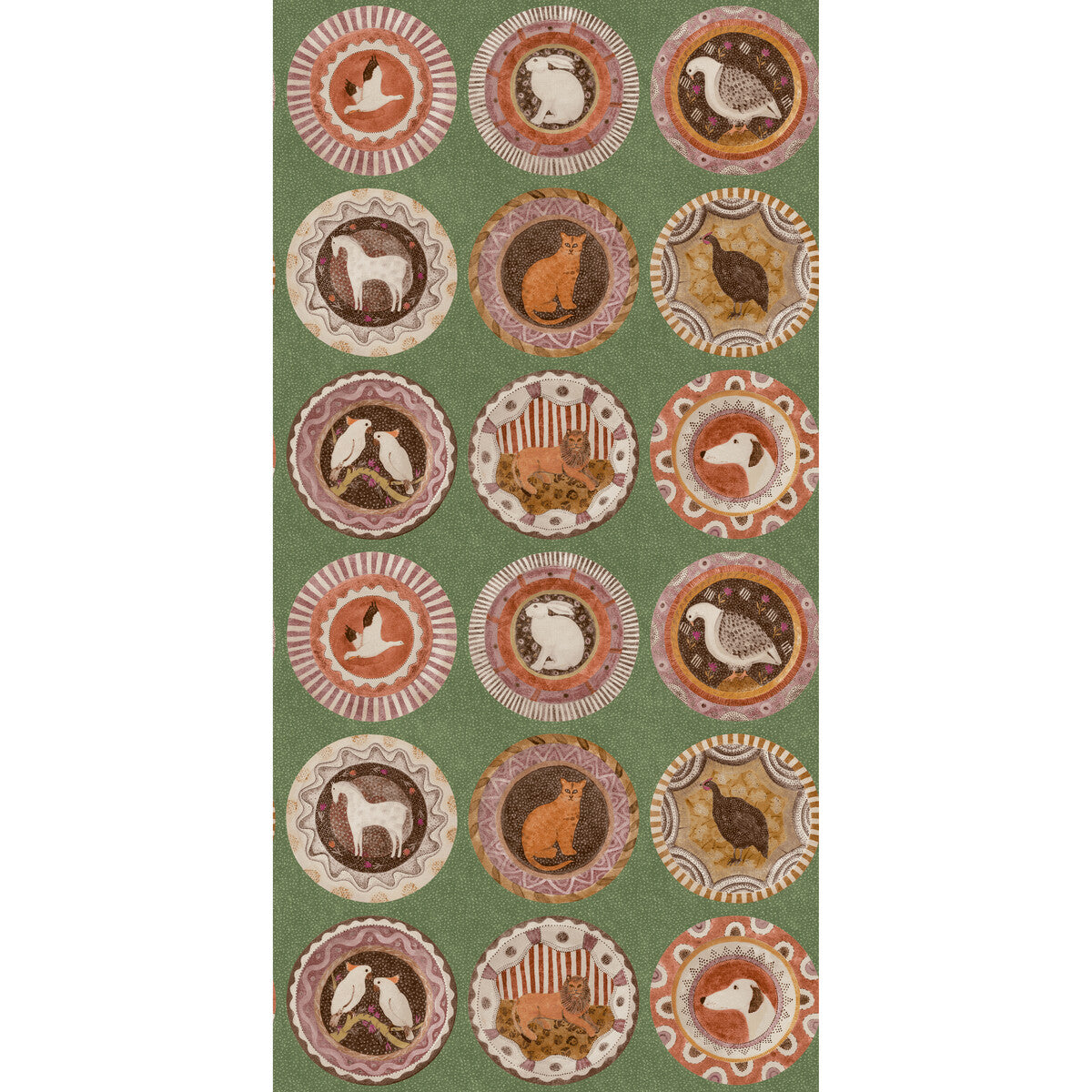 G P & J BAKER BW45126.3.0 ROBINA'S DINNER PARTY GREEN Wallpaper - Eade's Wallpaper