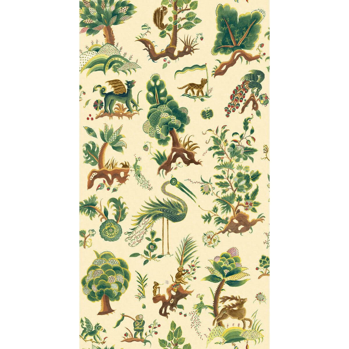 G P & J BAKER BW45127.1.0 GERTRUDE DOCUMENT GREEN Wallpaper - Eade's Wallpaper