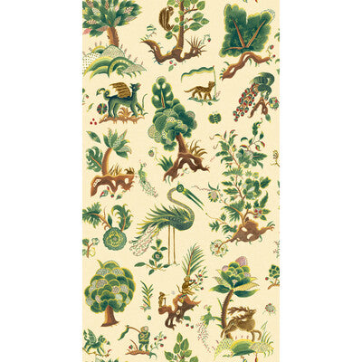 G P & J BAKER BW45127.1.0 GERTRUDE DOCUMENT GREEN Wallpaper - Eade's Wallpaper