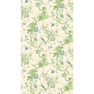 G P & J BAKER BW45128.1.0 ORIENTAL BIRD GREEN/BLUE Wallpaper - Eade's Wallpaper