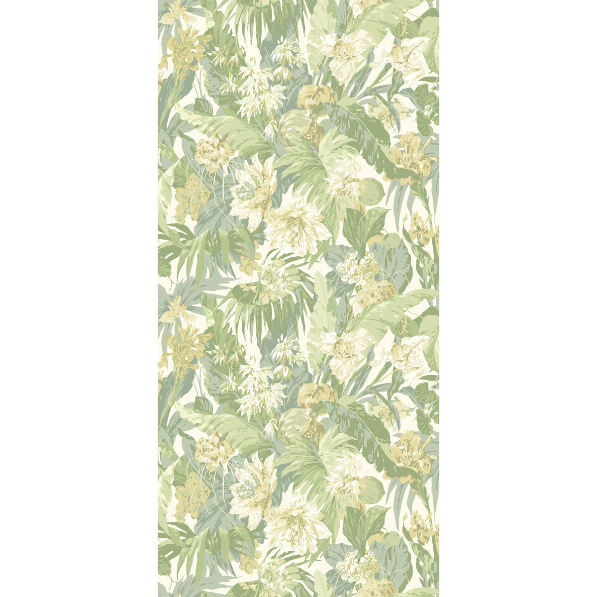 G P & J BAKER BW45132.4.0 TROPICAL FLORAL SOFT GREEN Wallpaper - Eade's Wallpaper