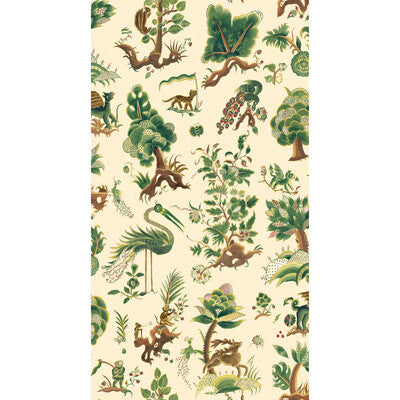 G P & J BAKER BW45137.1.0 GRAND GERTRUDE DOCUMENT GREEN Wallpaper - Eade's Wallpaper