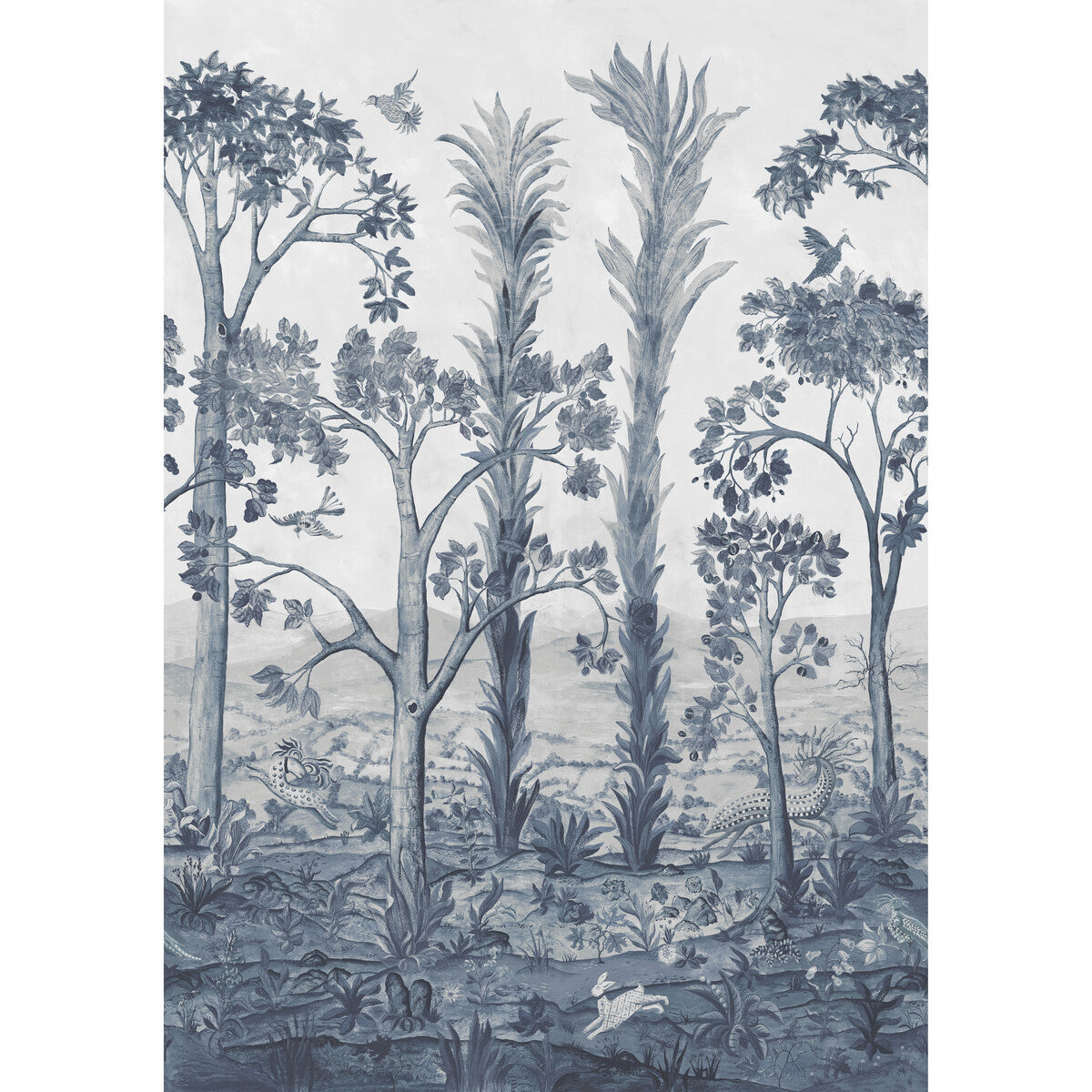 G P & J BAKER BW45141.2.0 TALL TREES DELFT BLUE Wallpaper - Eade's Wallpaper