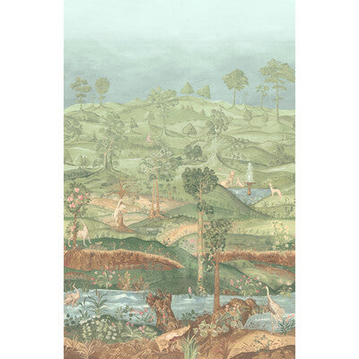 G P & J BAKER BW45150.1.0 ROYAL PARK PANEL ROYAL GREEN Fabric - ROYAL COURT WALLPAPERS