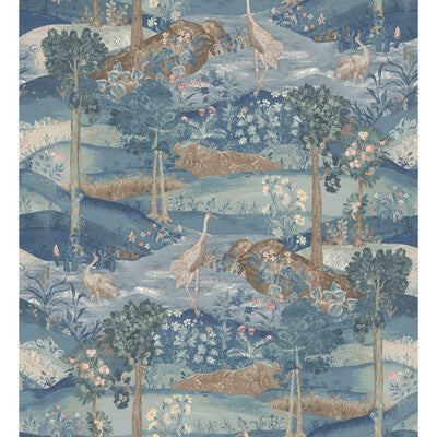 G P & J BAKER BW45151.2.0 PALACE TAPESTRY ROYAL BLUE Fabric - ROYAL COURT WALLPAPERS