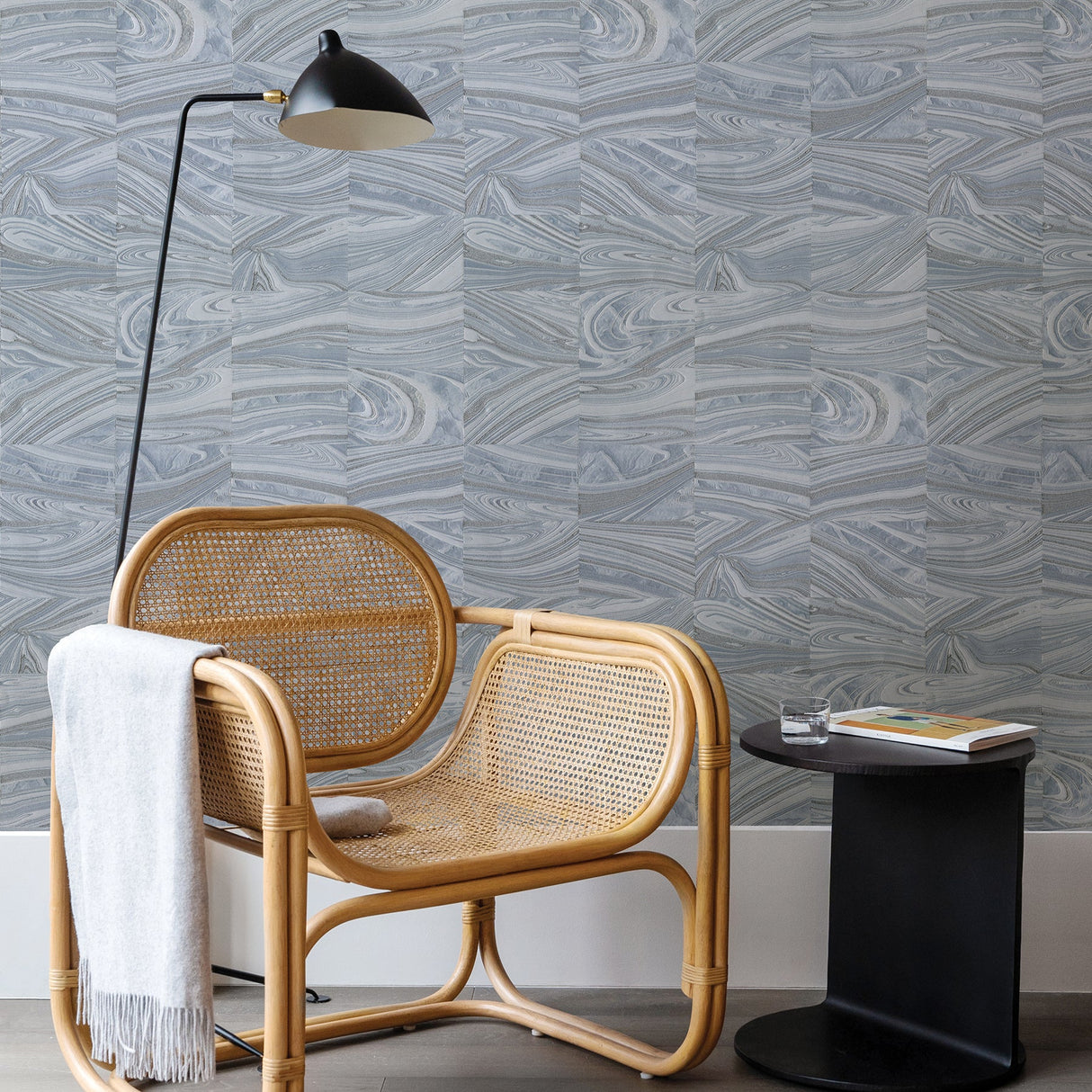 Fine Decor C88619 Yates Silver Marble Wallpaper