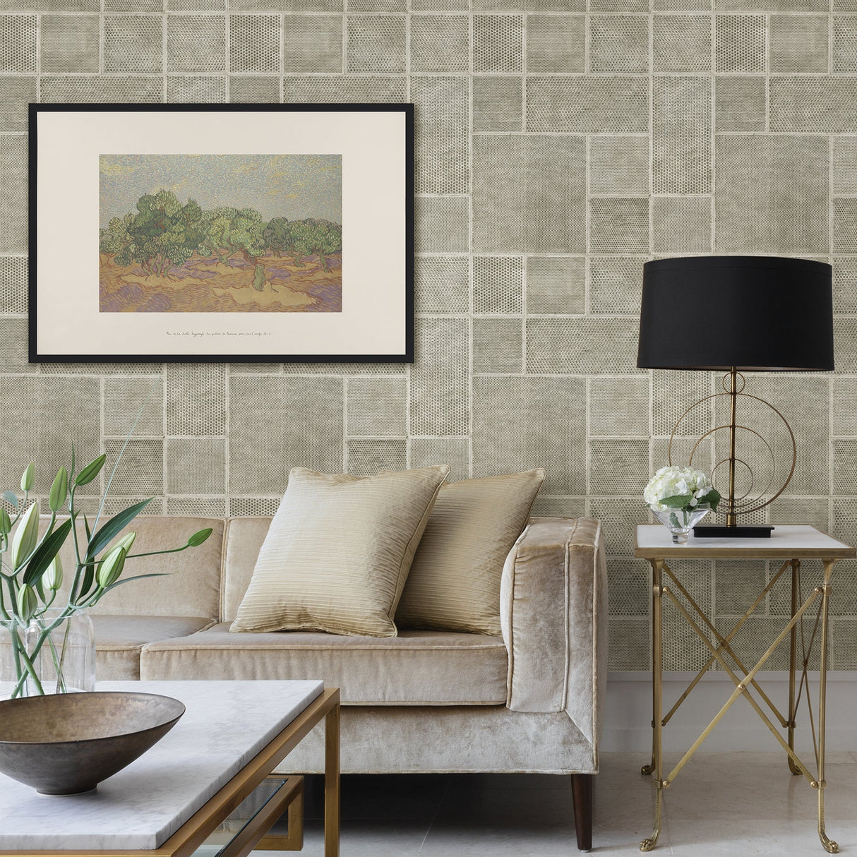 Fine Decor C88639 Ellison Taupe Geometric Wallpaper