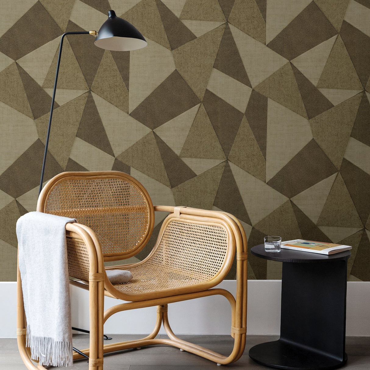 Fine Decor C88646 Vance Coffee Prism Wallpaper