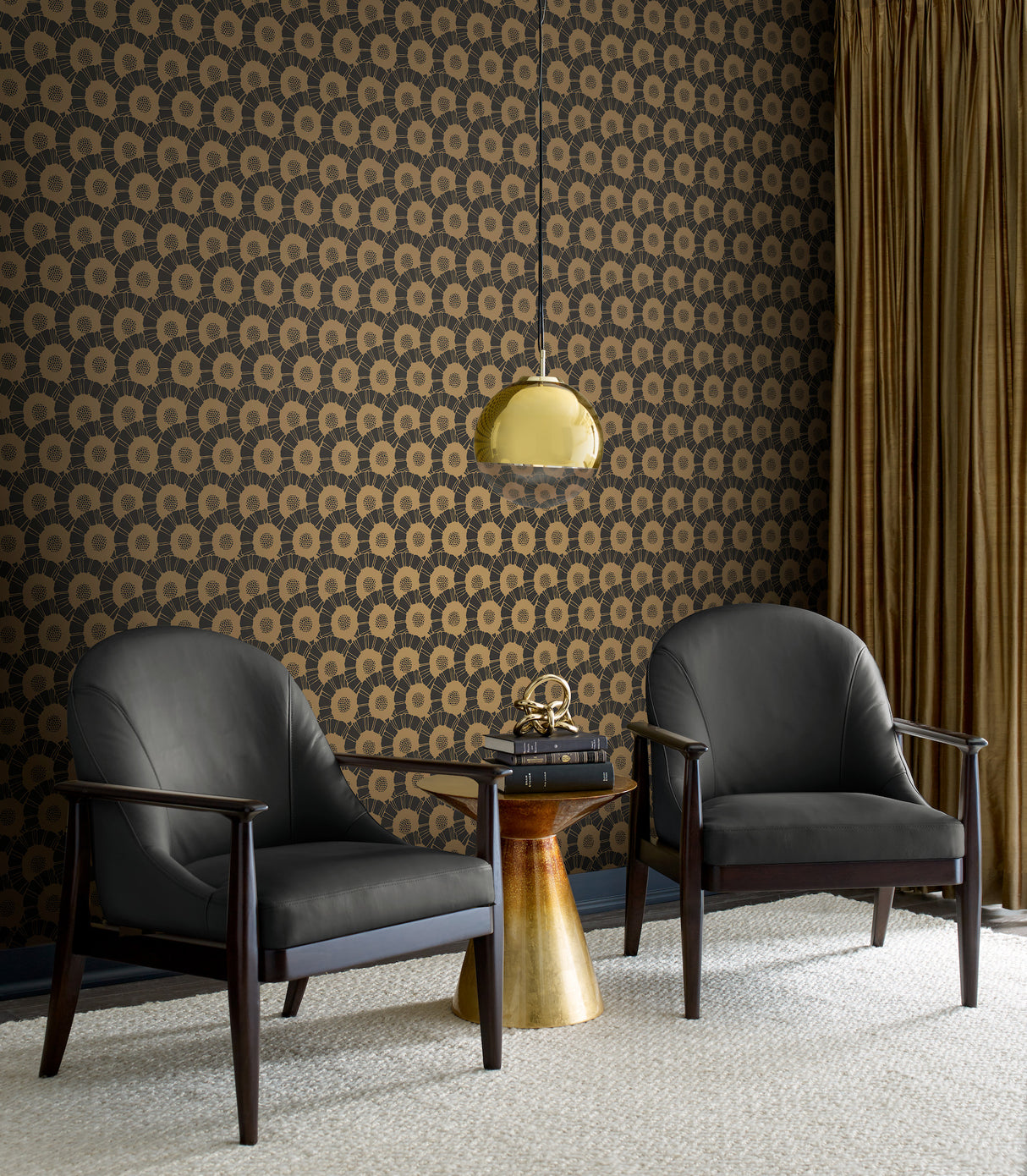 York CA1559 Coco Bloom Black Wallpaper