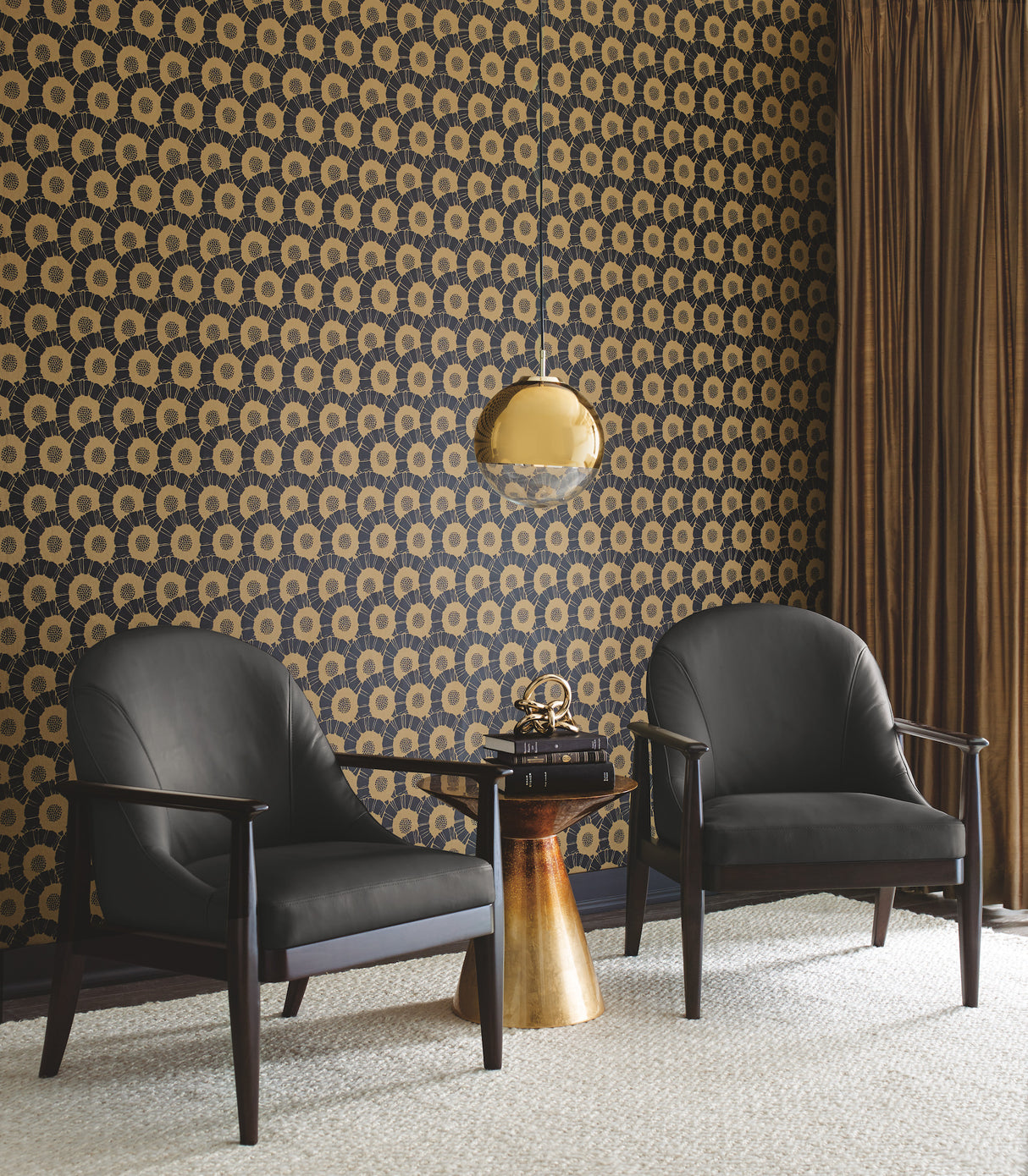 York CA1559 Coco Bloom Black Wallpaper