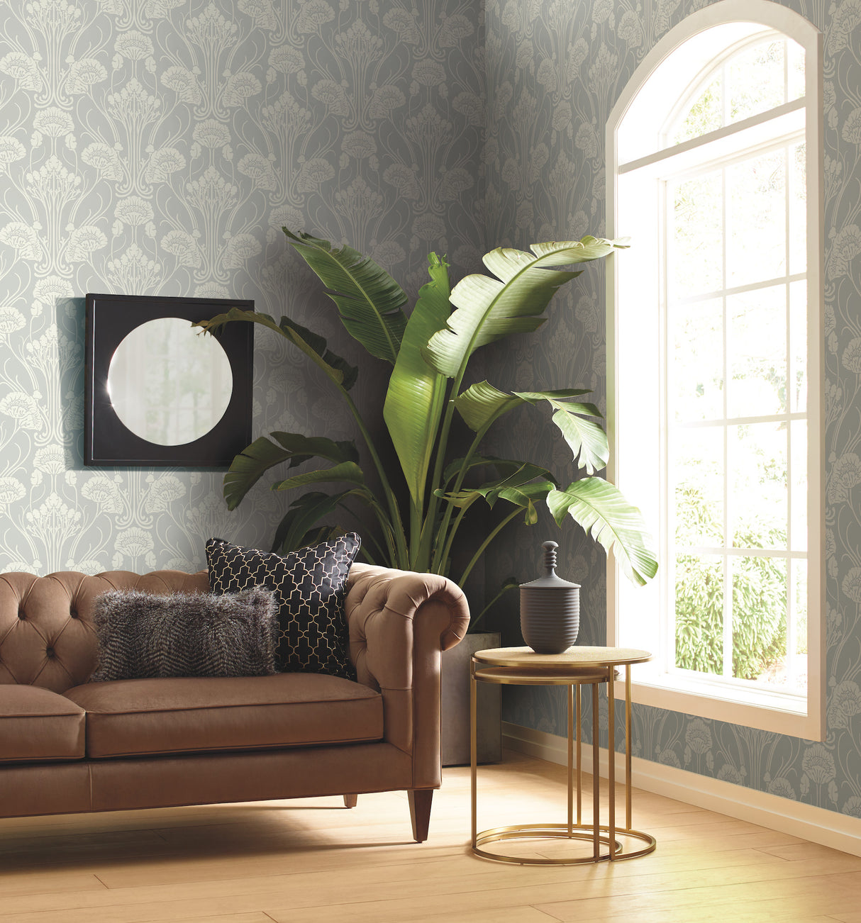 York CA1567 Nouveau Damask Black Wallpaper