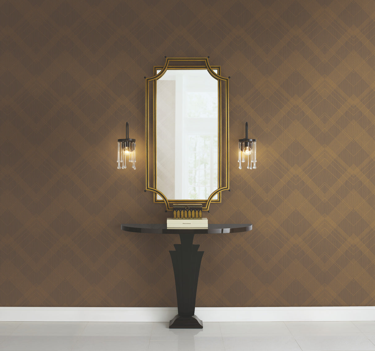 York CA1591 Jazz Age Brown Wallpaper