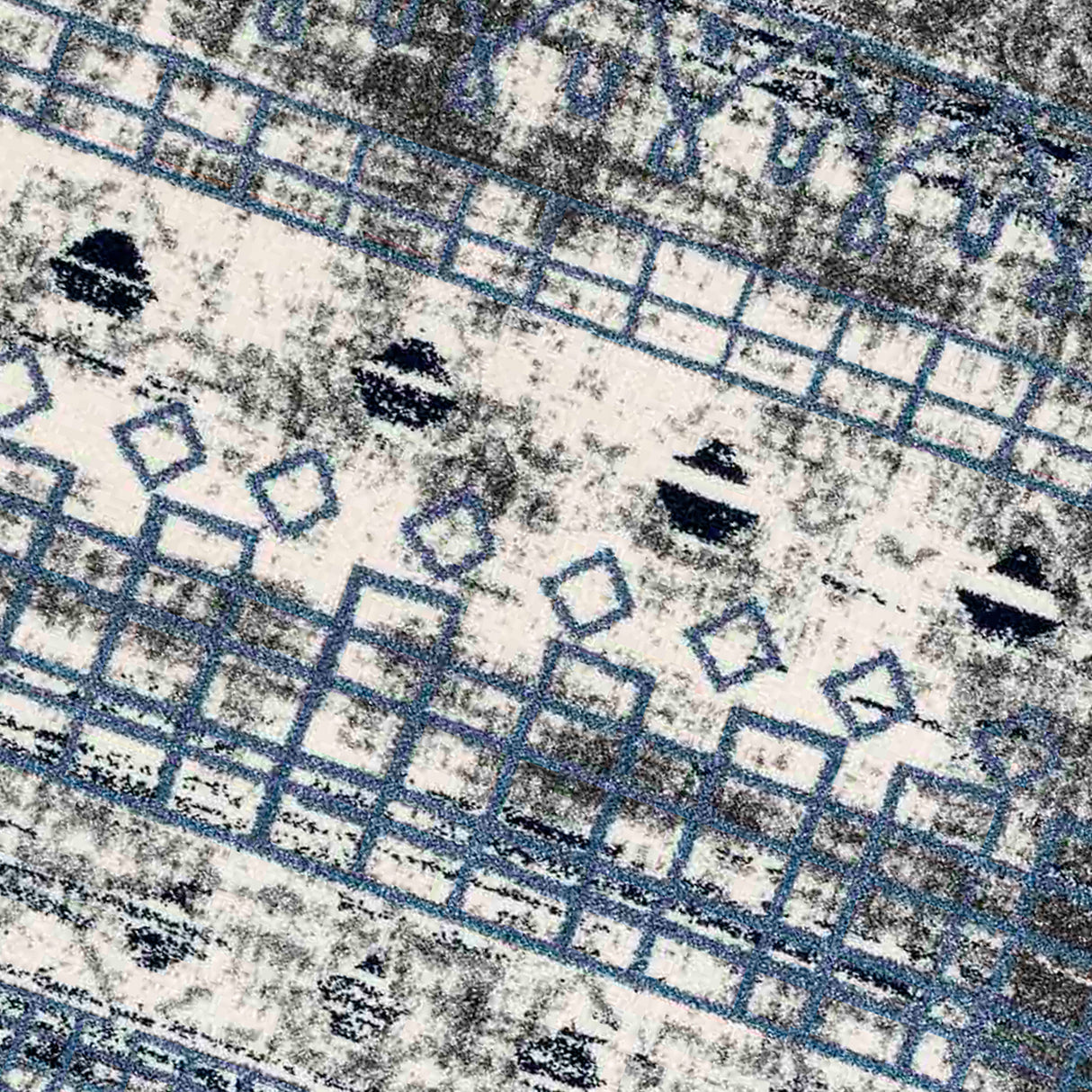 Amer Rugs CAR-1 Caribe Moroccan Inspired /Blue Runner Rug, 2'1" X 6'4" Area Rug