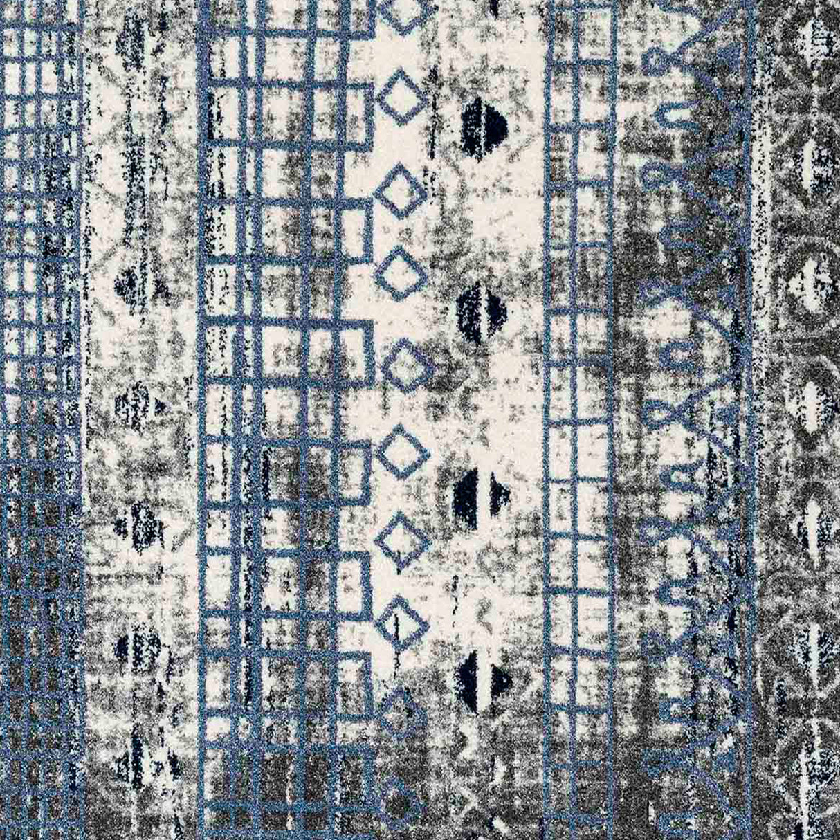 Amer Rugs CAR-1 Caribe Moroccan Inspired /Blue Runner Rug, 2'1" X 6'4" Area Rug