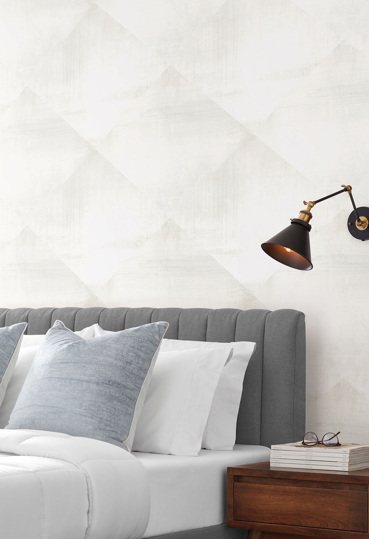 York CC1216 In Clay White Wallpaper