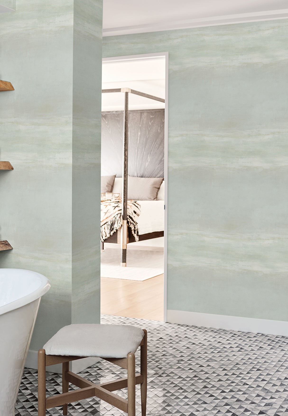 York CC1251 Serene Reflection Mist Wallpaper