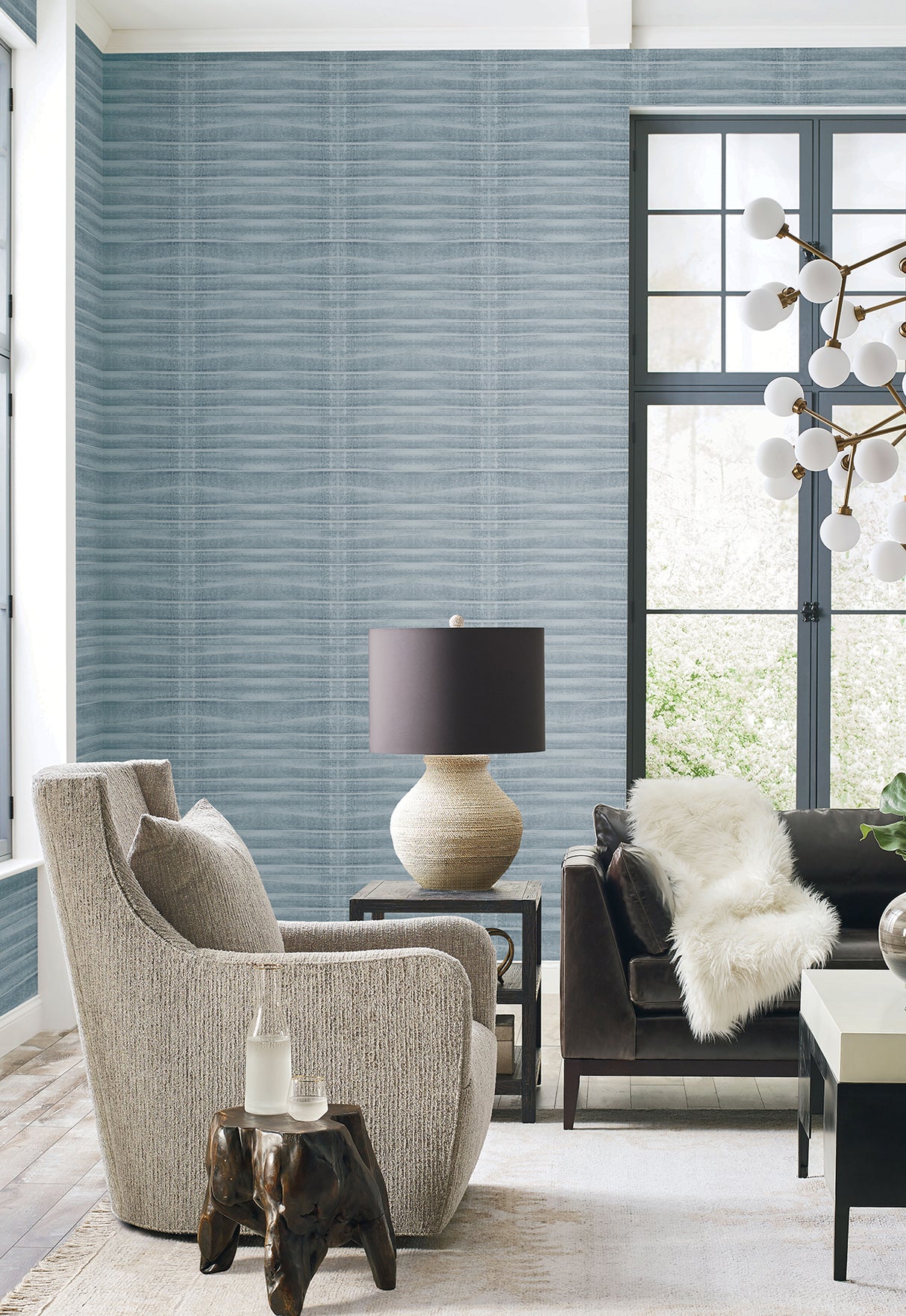 York CC1265 Grey Stone Blue Wallpaper