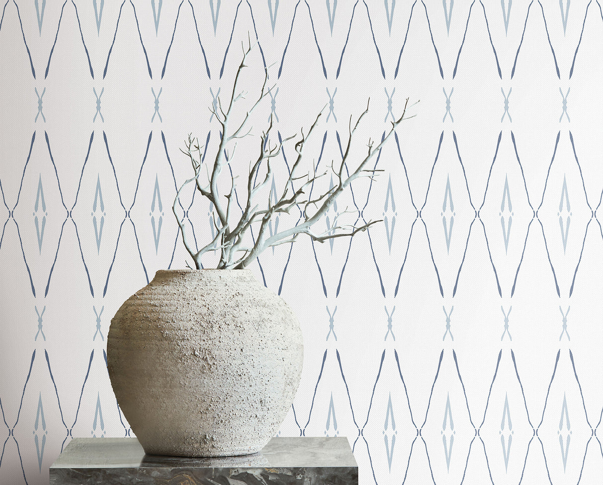 York CC1284 Artifact Silhouettes Indigo Wallpaper