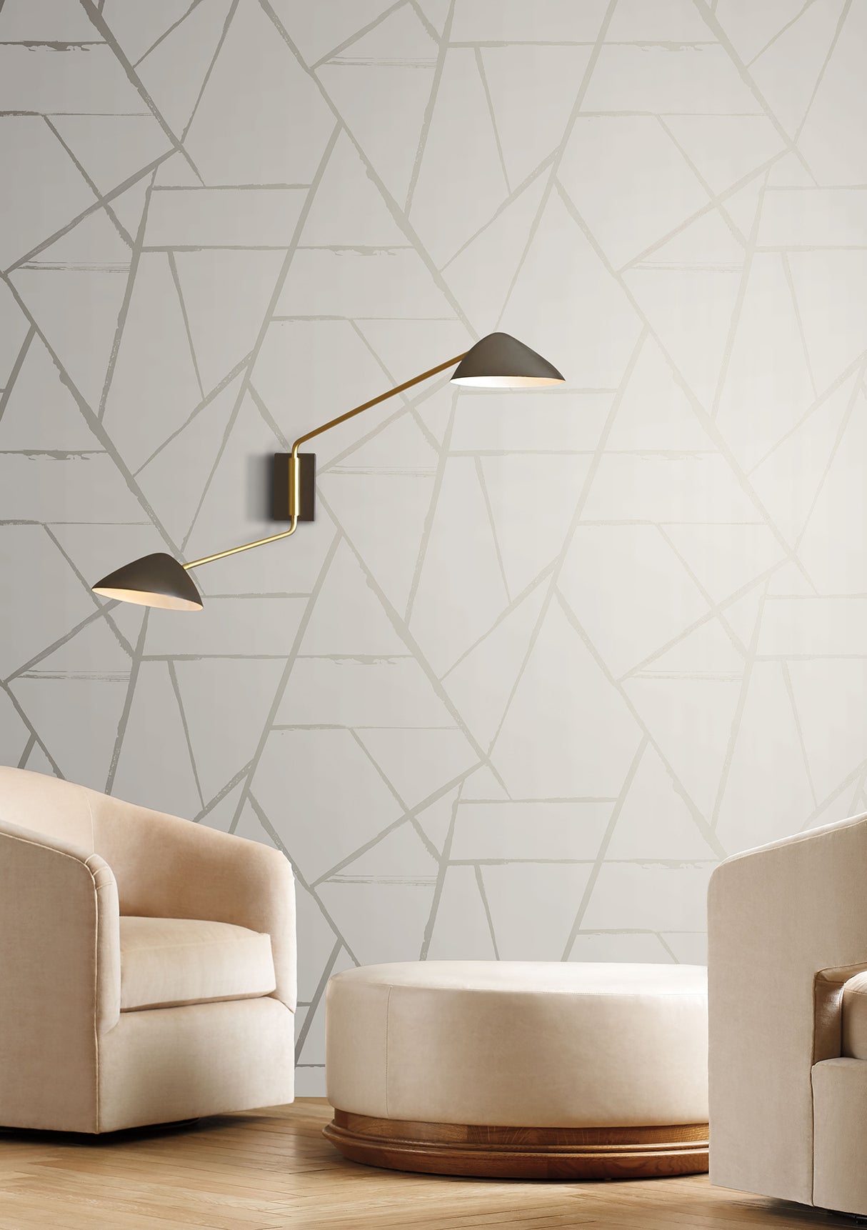 York CC1293 Intersect Beige Metallic Wallpaper