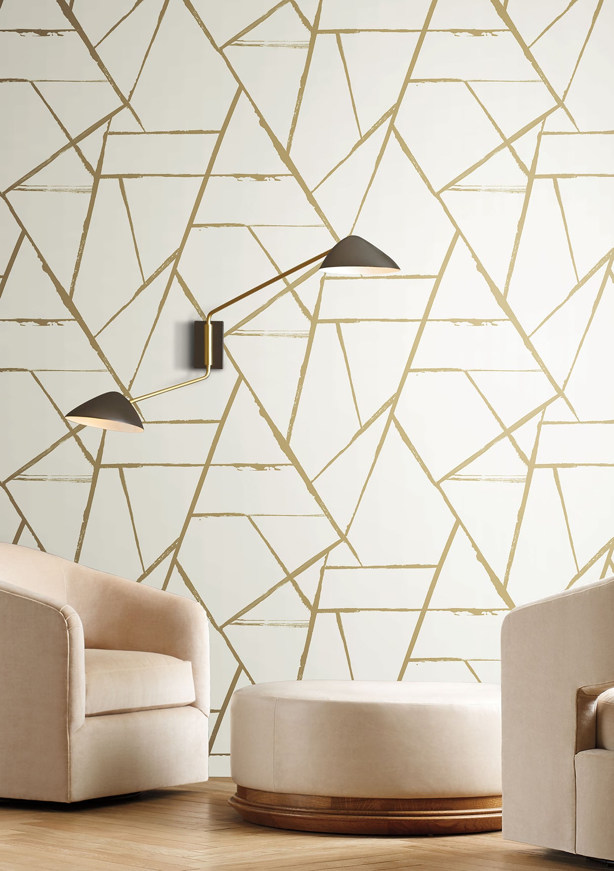 York CC1294 Intersect Gold Metallic Wallpaper