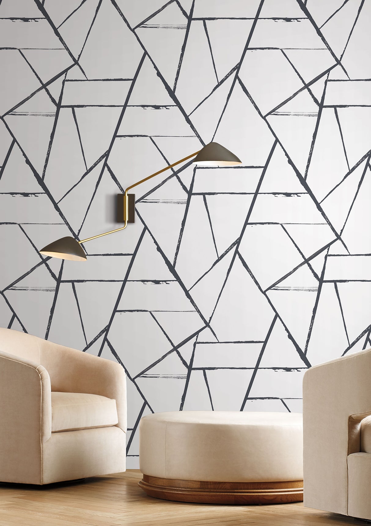 York CC1295 Intersect Black Wallpaper