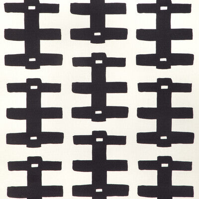 CAROLINE CECIL TEXTILES CCF-2306.816.0 BRIDGE BLACK/OYSTER Fabric - ORIGINS