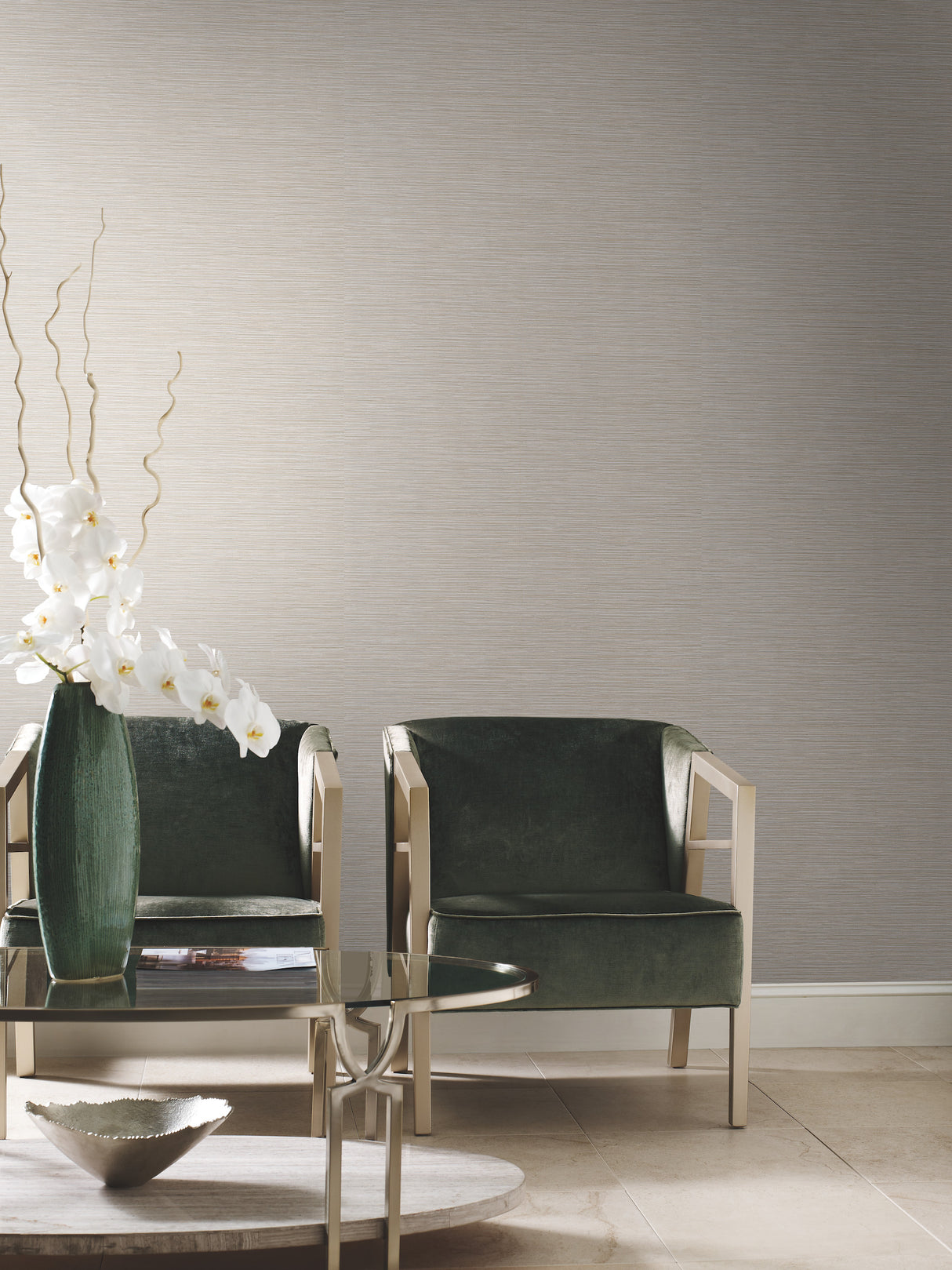 York CD1032N Ramie Weave Light Grey Wallpaper