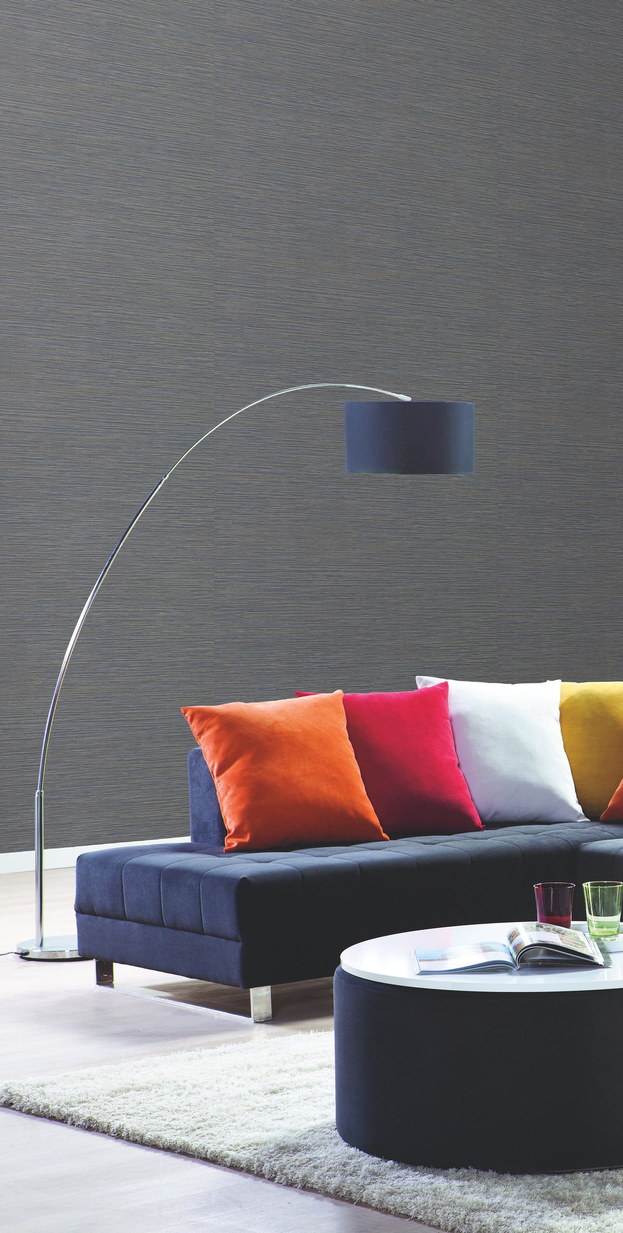 York CD1033N Ramie Weave Grey Wallpaper