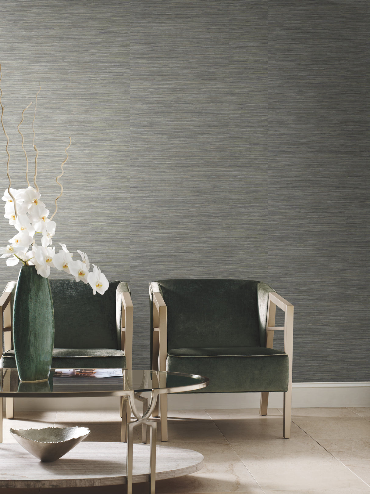 York CD1035N Ramie Weave Blue Wallpaper