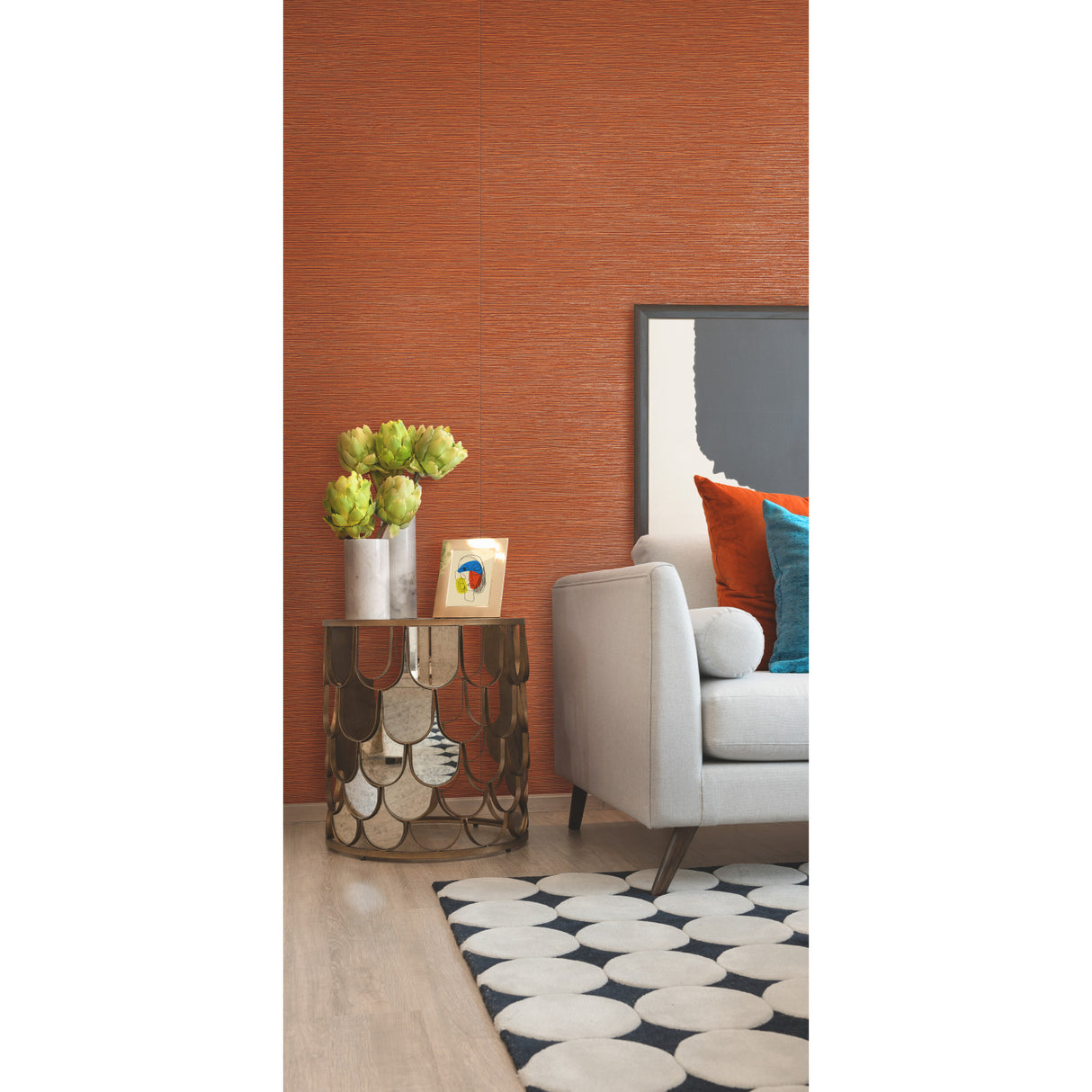 York CD1036N Ramie Weave Orange Wallpaper
