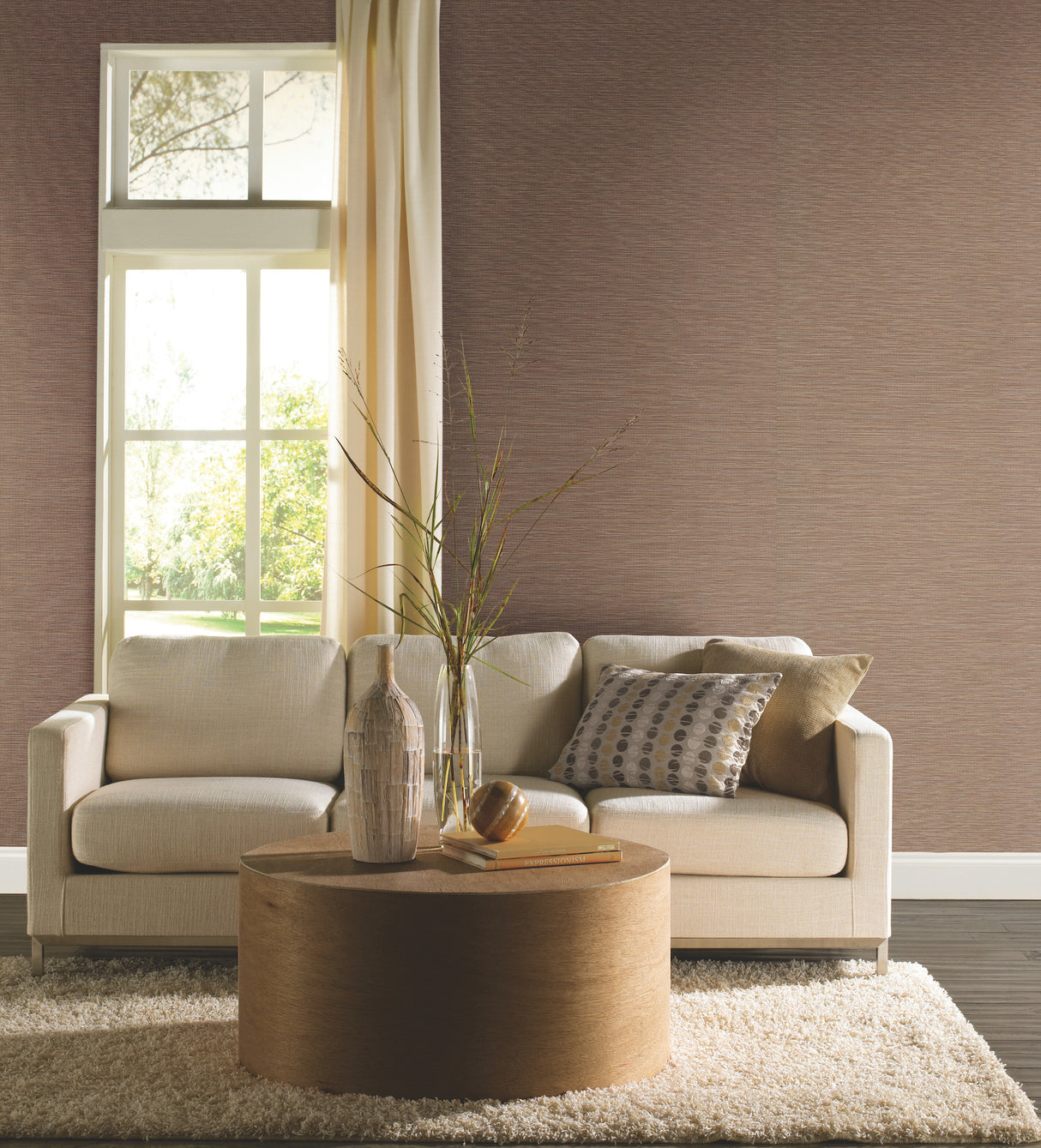 York CD1037N Ramie Weave Brown Wallpaper