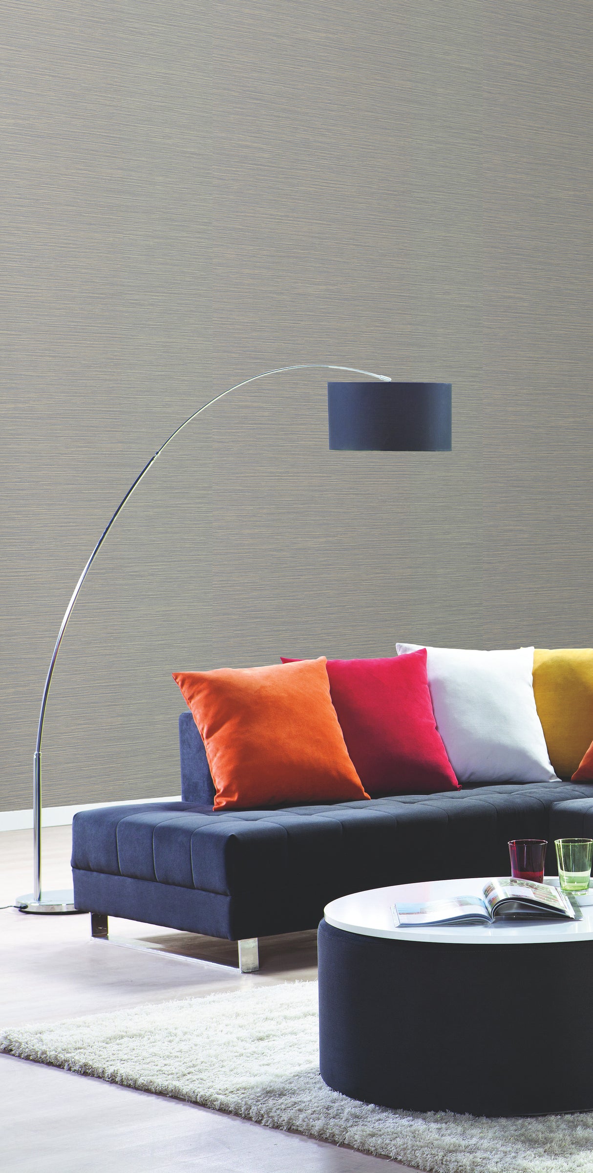 York CD1039N Ramie Weave Blue Wallpaper