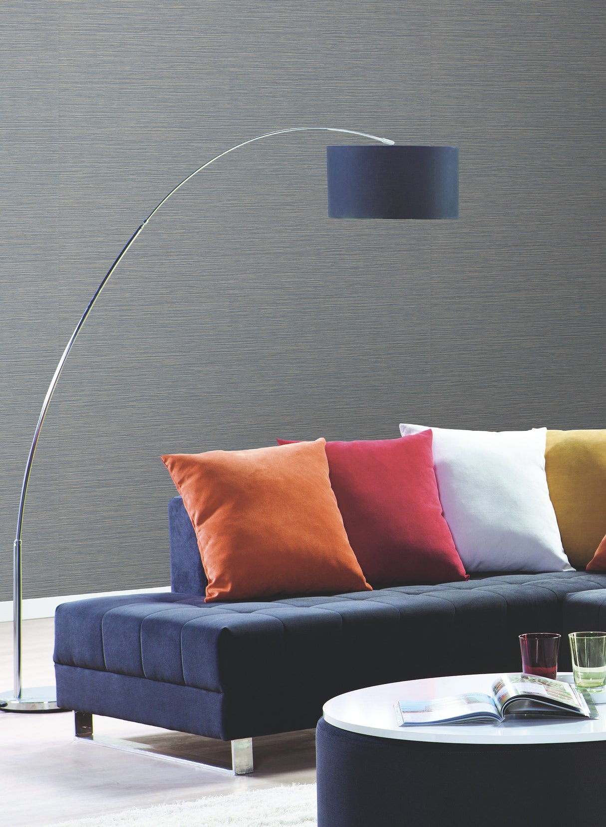 York CD1039N Ramie Weave Blue Wallpaper