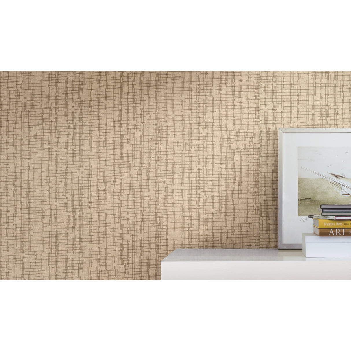 York CD1060N Wires Crossed Tan Metallic Wallpaper