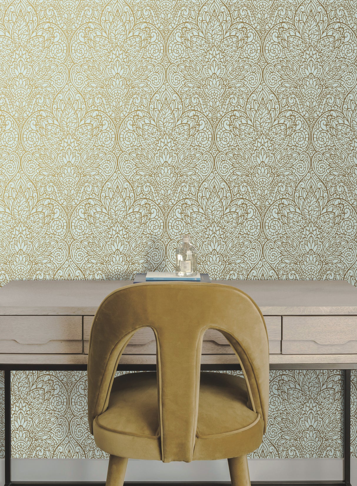 York CD4008 Paradise Blue Metallic Wallpaper