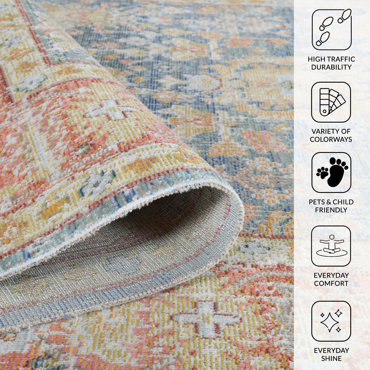 Amer Rugs CEN-15 Century Vintage Medallion /Pink Area Rug