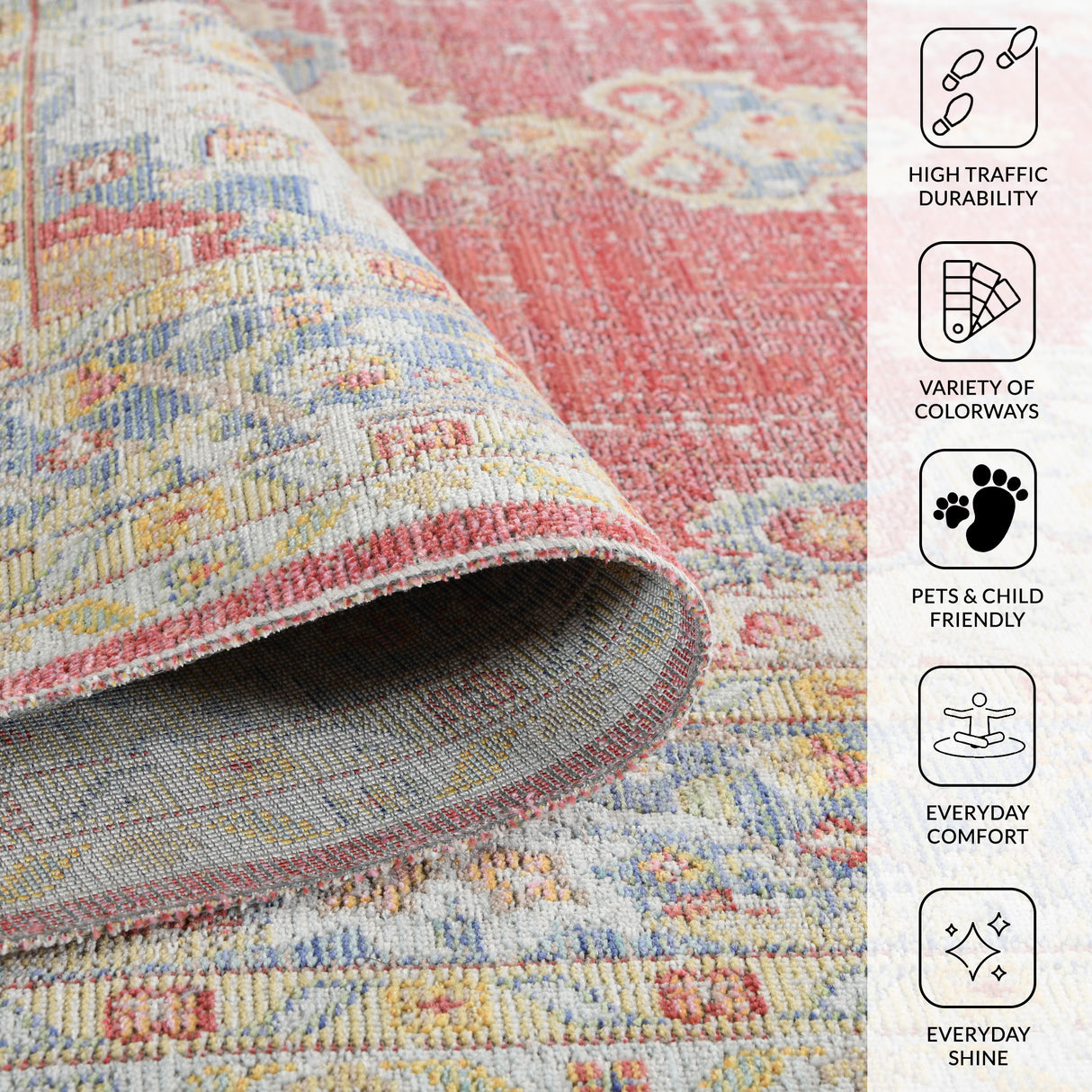 Amer Rugs CEN-20 Century Vintage Medallion /Teal Area Rug