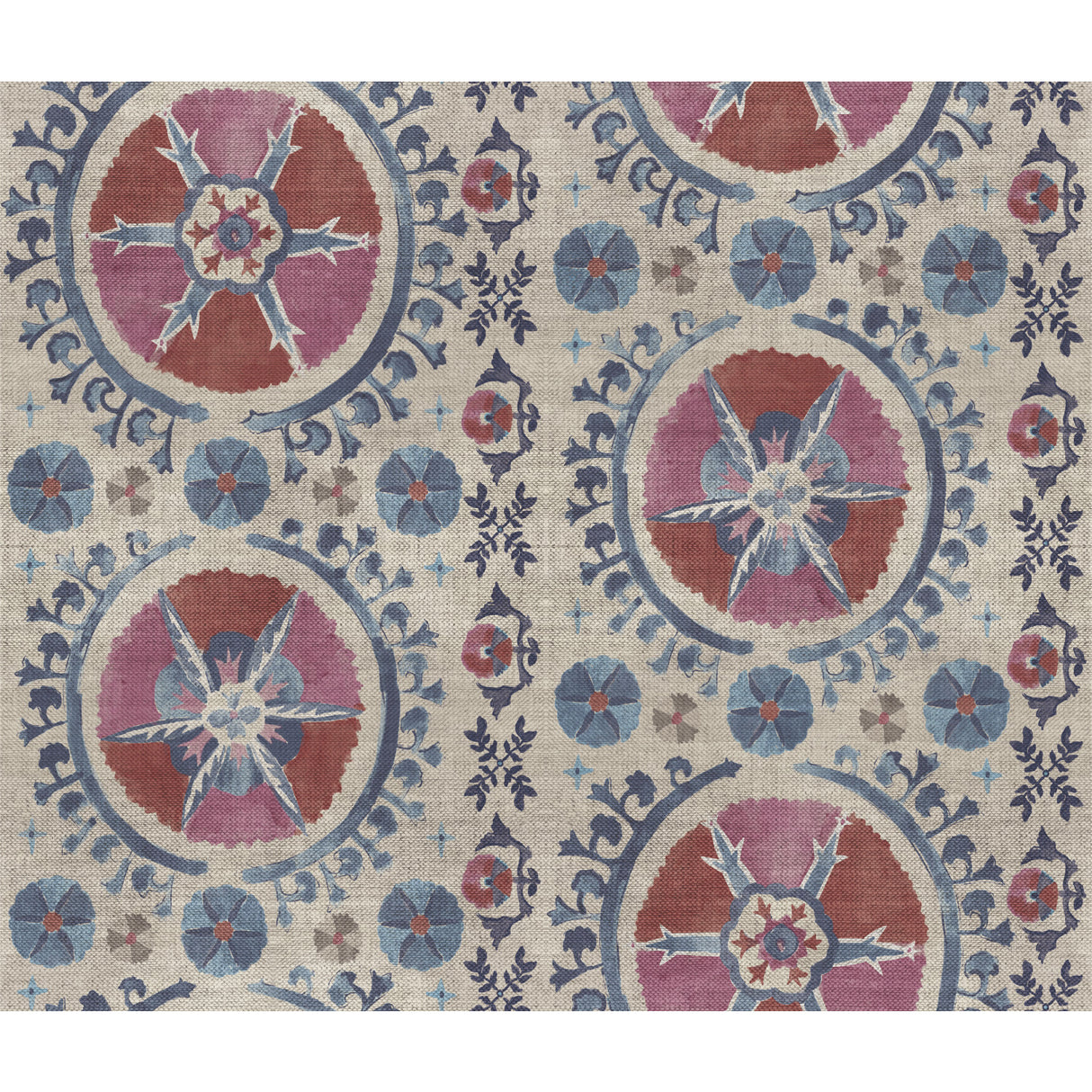 York CH1430 Fleurus Red & Blue Wallpaper