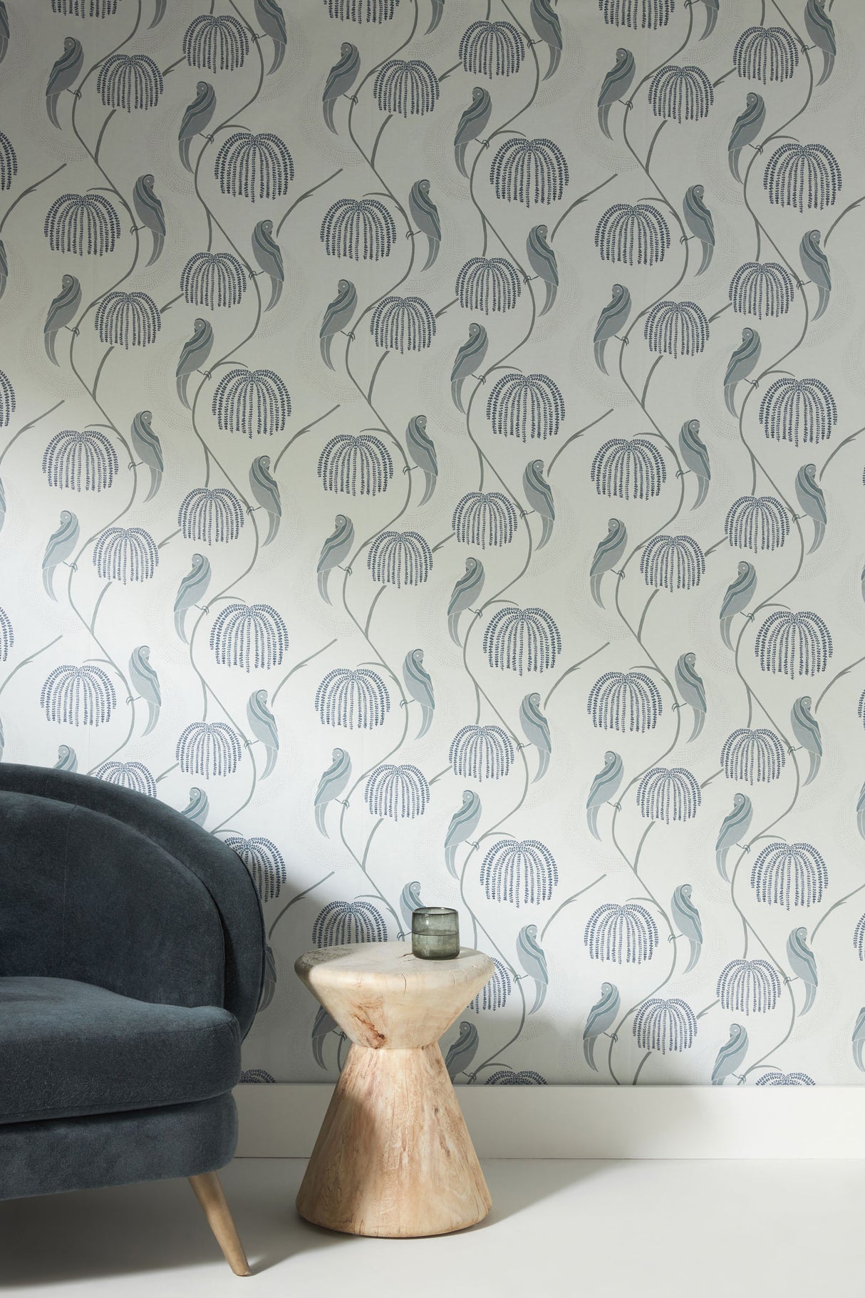 York CH1435 Blaise Blue & Grey Wallpaper