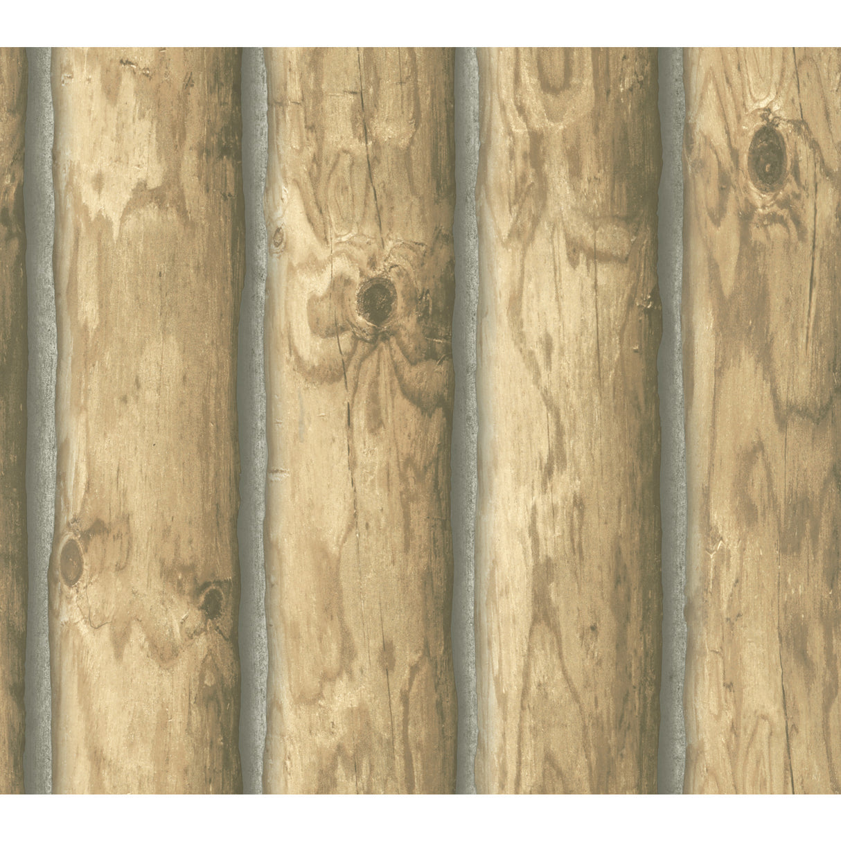 York CH7977 Mountain Logs Light Brown Wallpaper