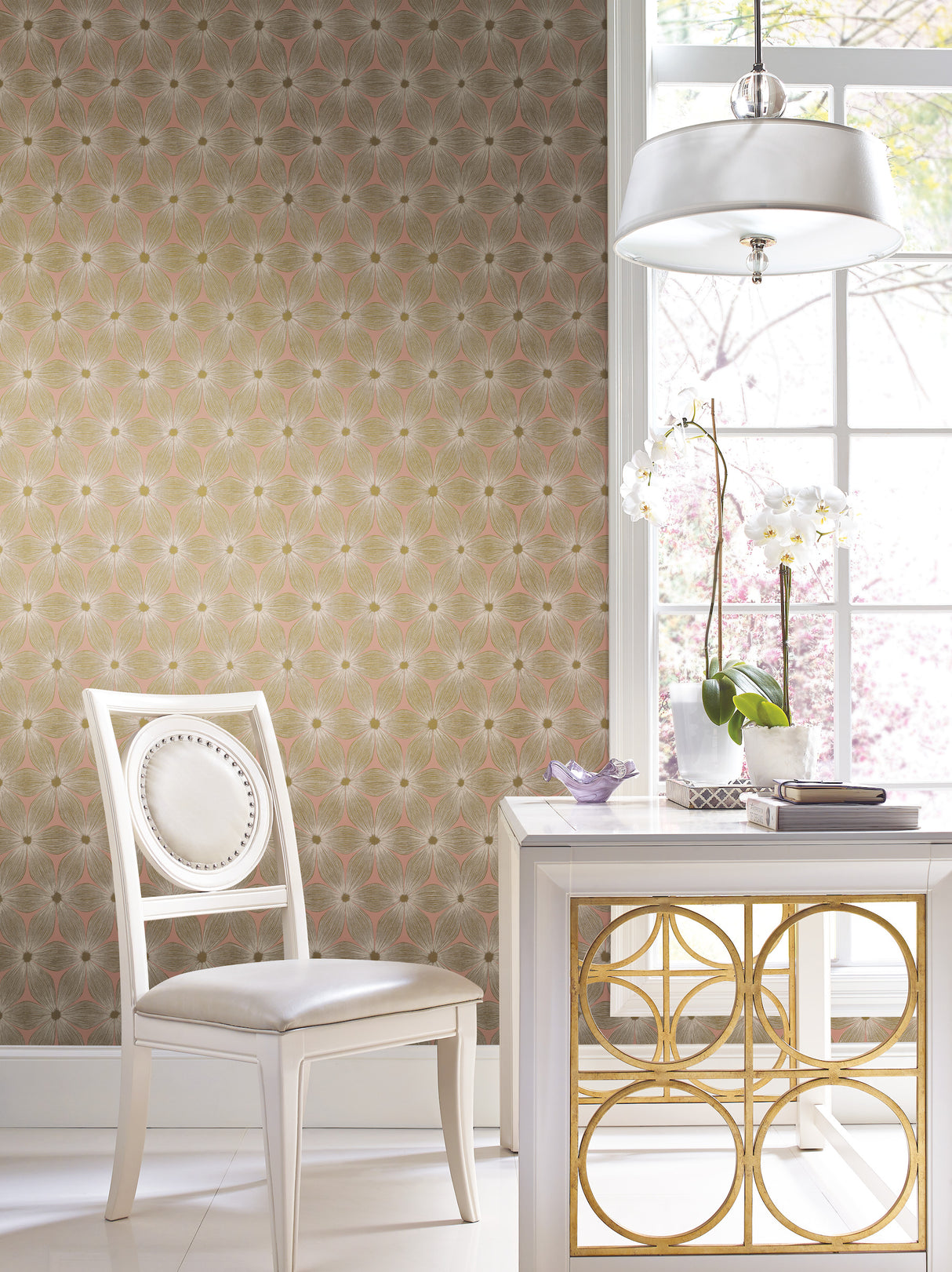 York CI2301 Everlasting Coral & Gold Wallpaper