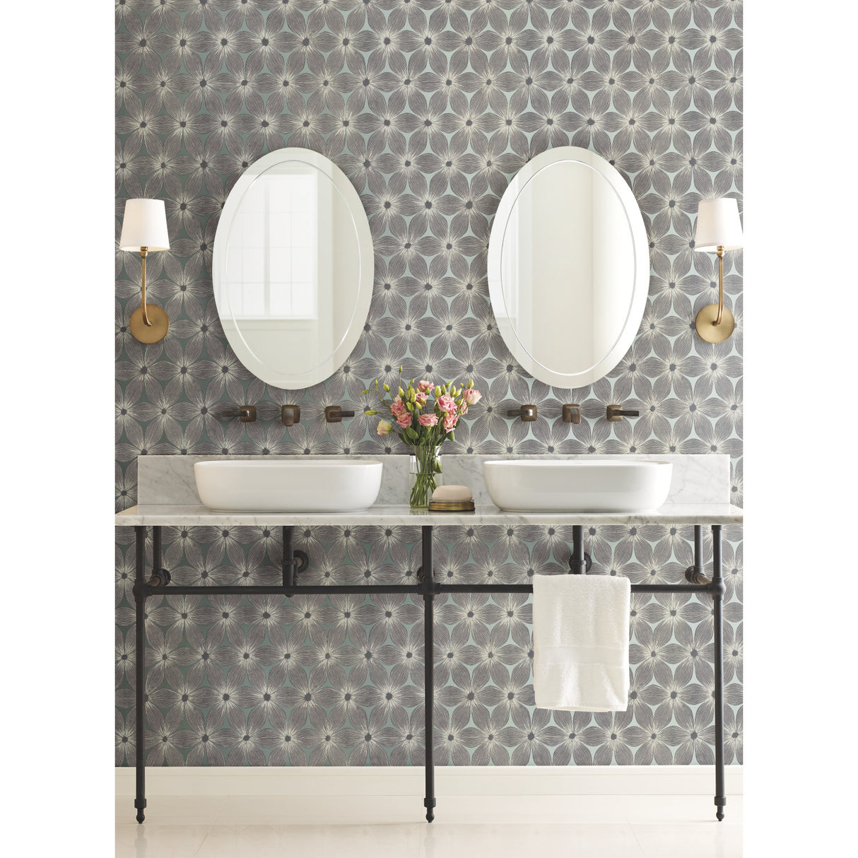 York CI2303 Everlasting Blue & Silver Wallpaper