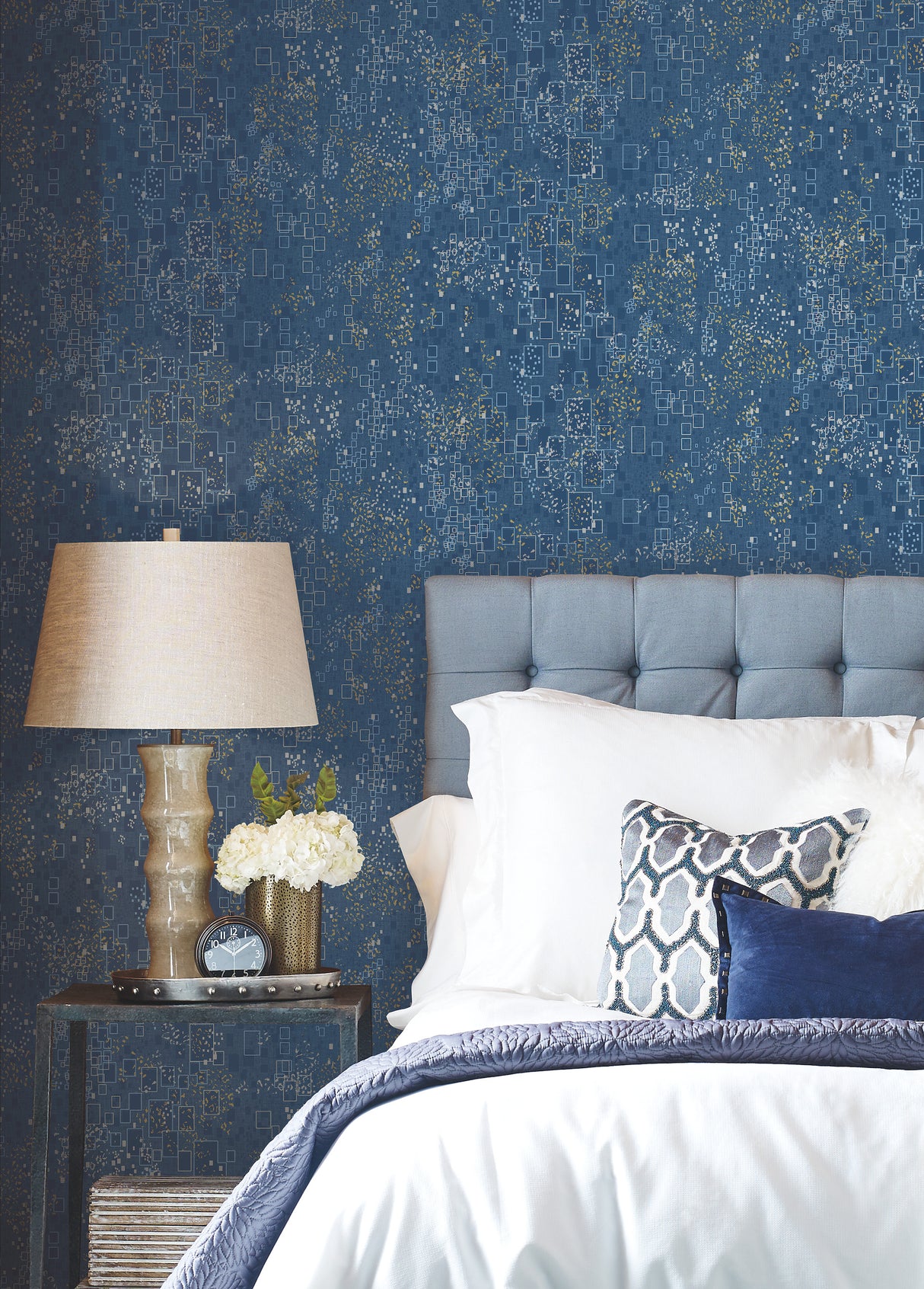 York CI2321 Gilded Confetti Navy Wallpaper