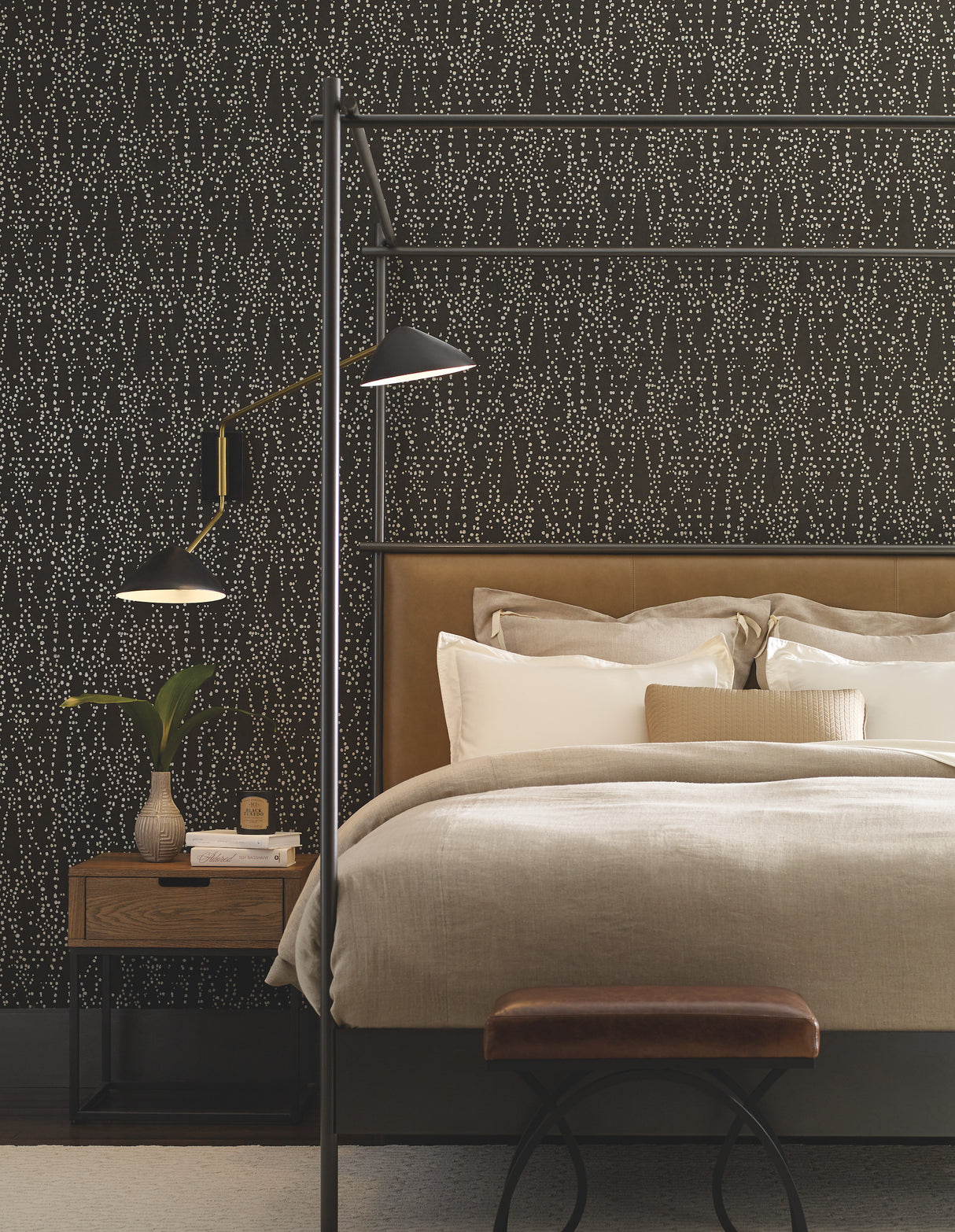 York CI2351 Star Struck Brown & Gold Wallpaper