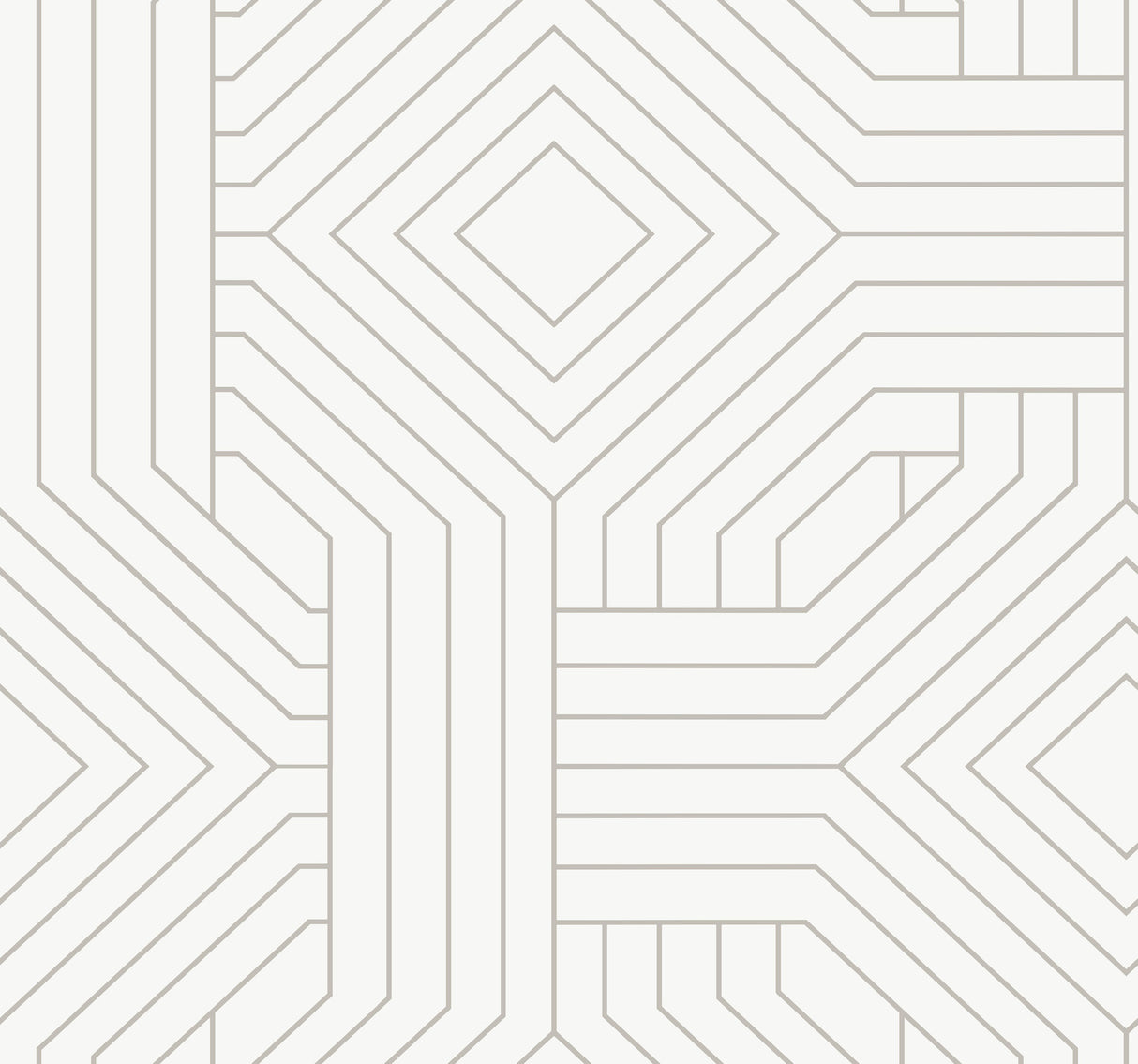 York CI2374 Diverging Diamonds White Wallpaper
