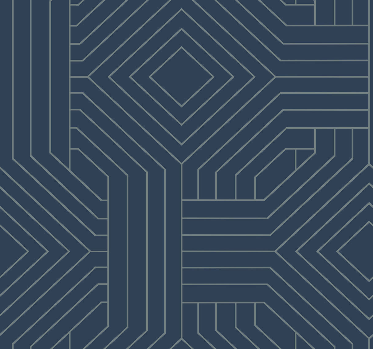 York CI2375 Diverging Diamonds Navy Wallpaper