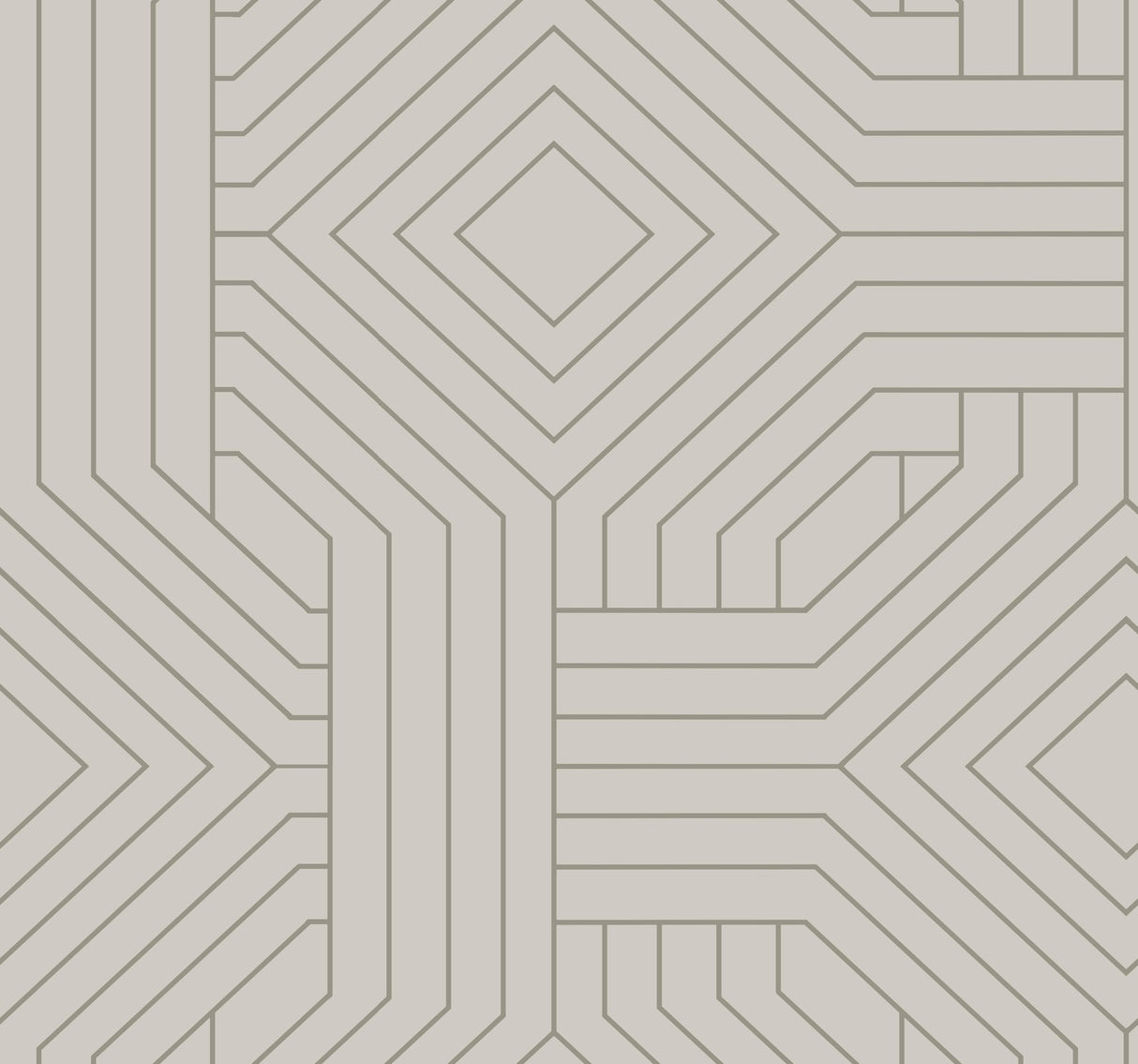 York CI2377 Diverging Diamonds Taupe Wallpaper
