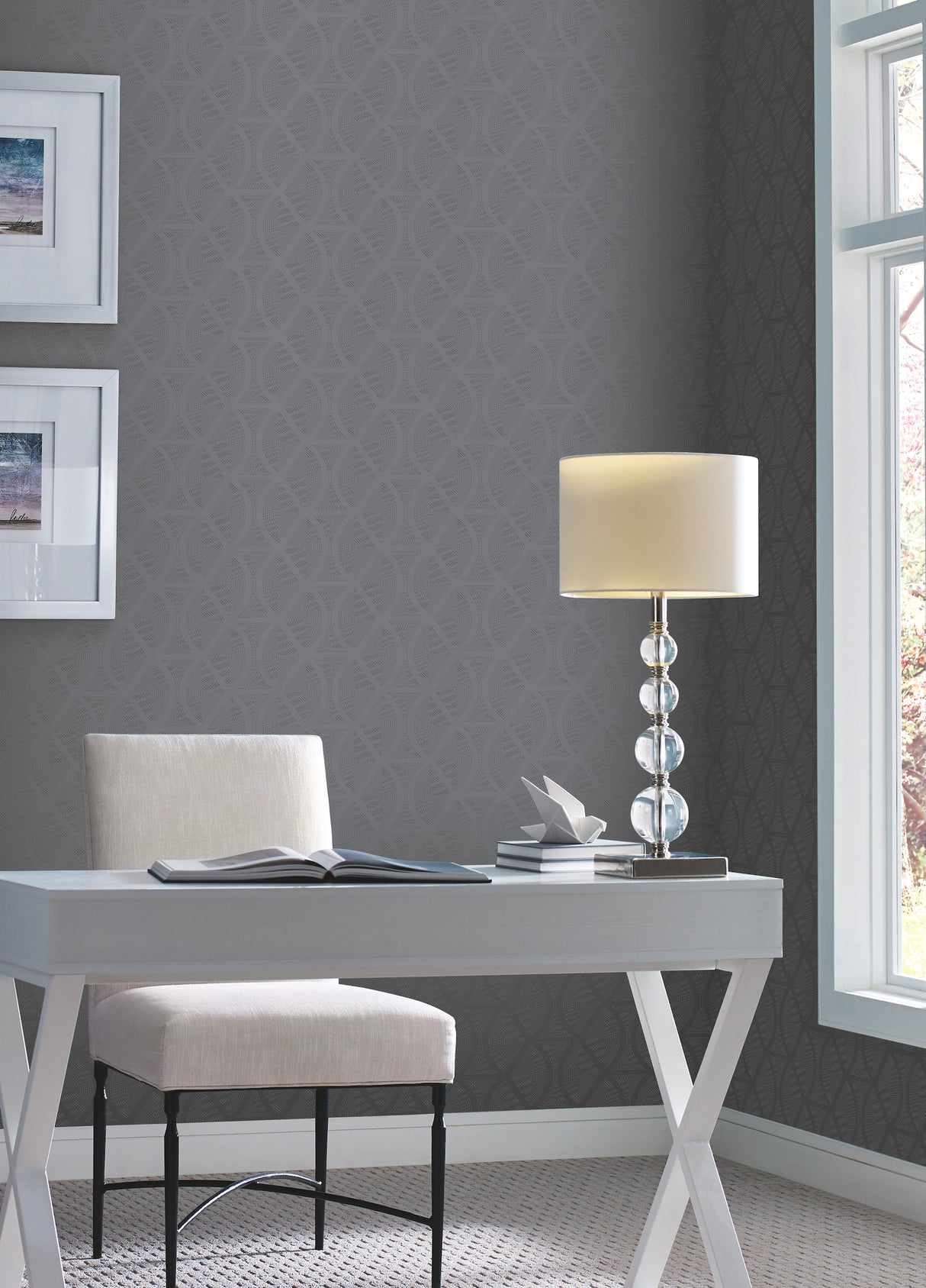 York CI2383 Opposites Attract Dark Grey Wallpaper