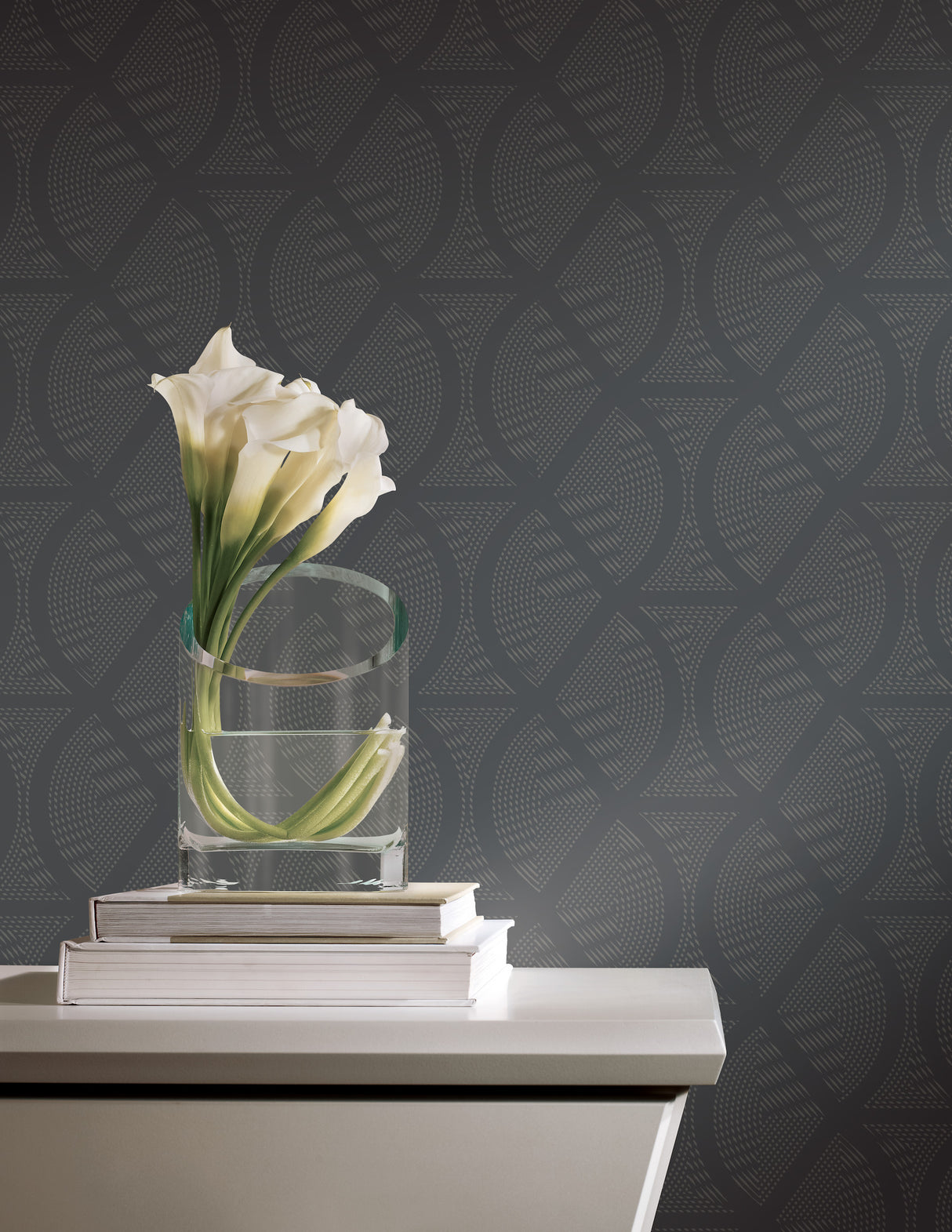York CI2383 Opposites Attract Dark Grey Wallpaper