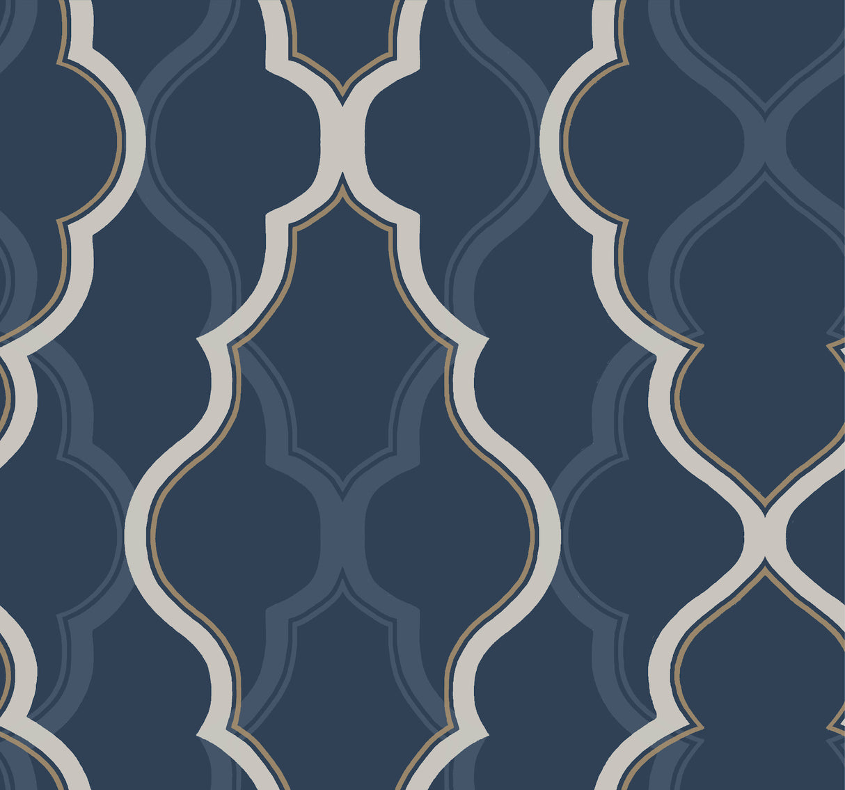York CI2393 Double Damask Dark Blue Wallpaper